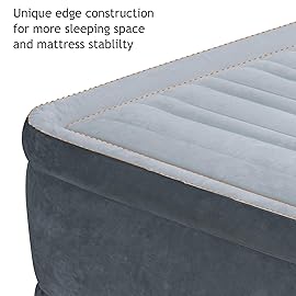 Intex Comfort Plush Mid Rise Dura-Beam Airbed with Internal Electric Pump, Bed Height 13, Full, Gray, Mid Rise (13)