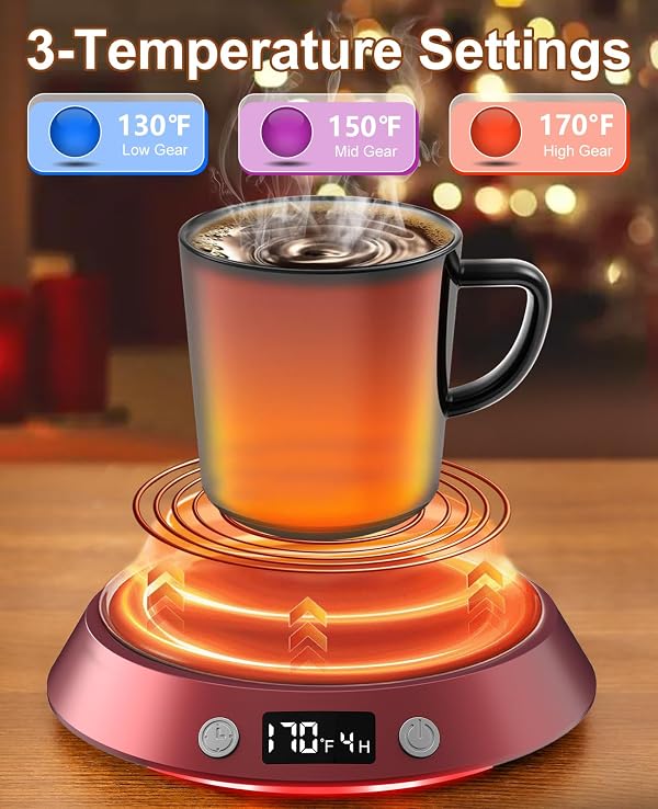 Kepwam Mug Warmer for Desk, Coffee Warmer with 3 Temp Settings & 2-9H Timer by Kepwam - Used condition - Image 2