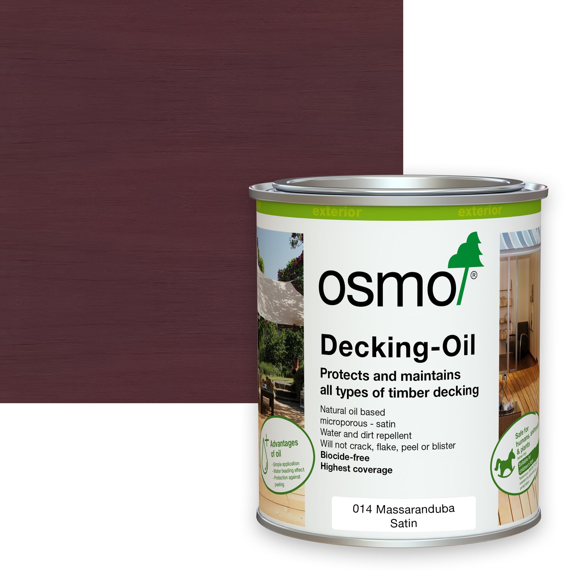 Osmo Massaranduba Exterior Wood & Decking Oil 014 750ml