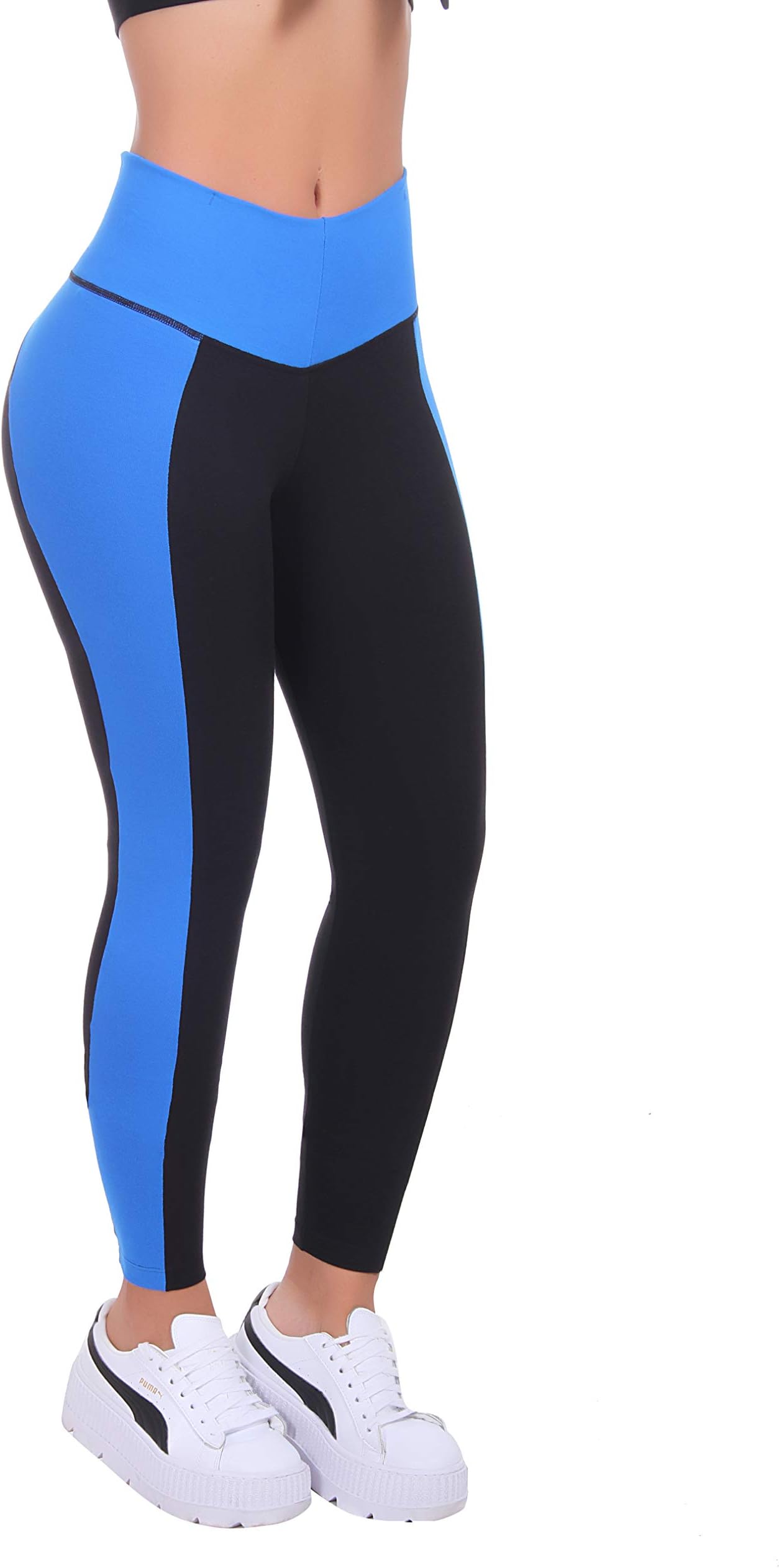 Black and Colored Side Design Leggings for Women with Internal Body Shaper and Butt Lifter Multiple Styles