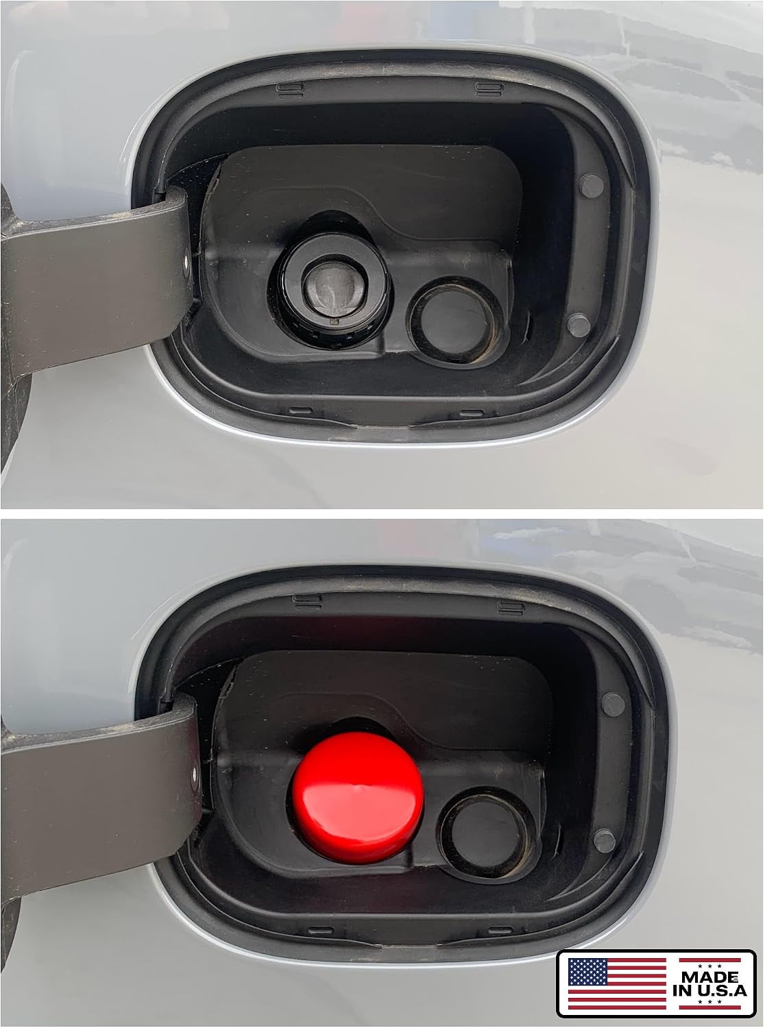 Cap & Shield 2.375inch ID, Capless Gas Cap Dirt, Water & Dust Cover Compatible With GMC, Chevrolet, Buick & Cadillac Capless Gas Cap Fuel Filler Nozzle Cover (Red)