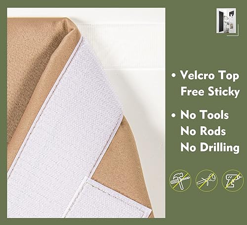 Miniatura 2 de PI Cortina opaca para puerta francesa, privacidad con aislamiento térmico y velcro para puerta de cristal, puerta delantera, puerta corredera,