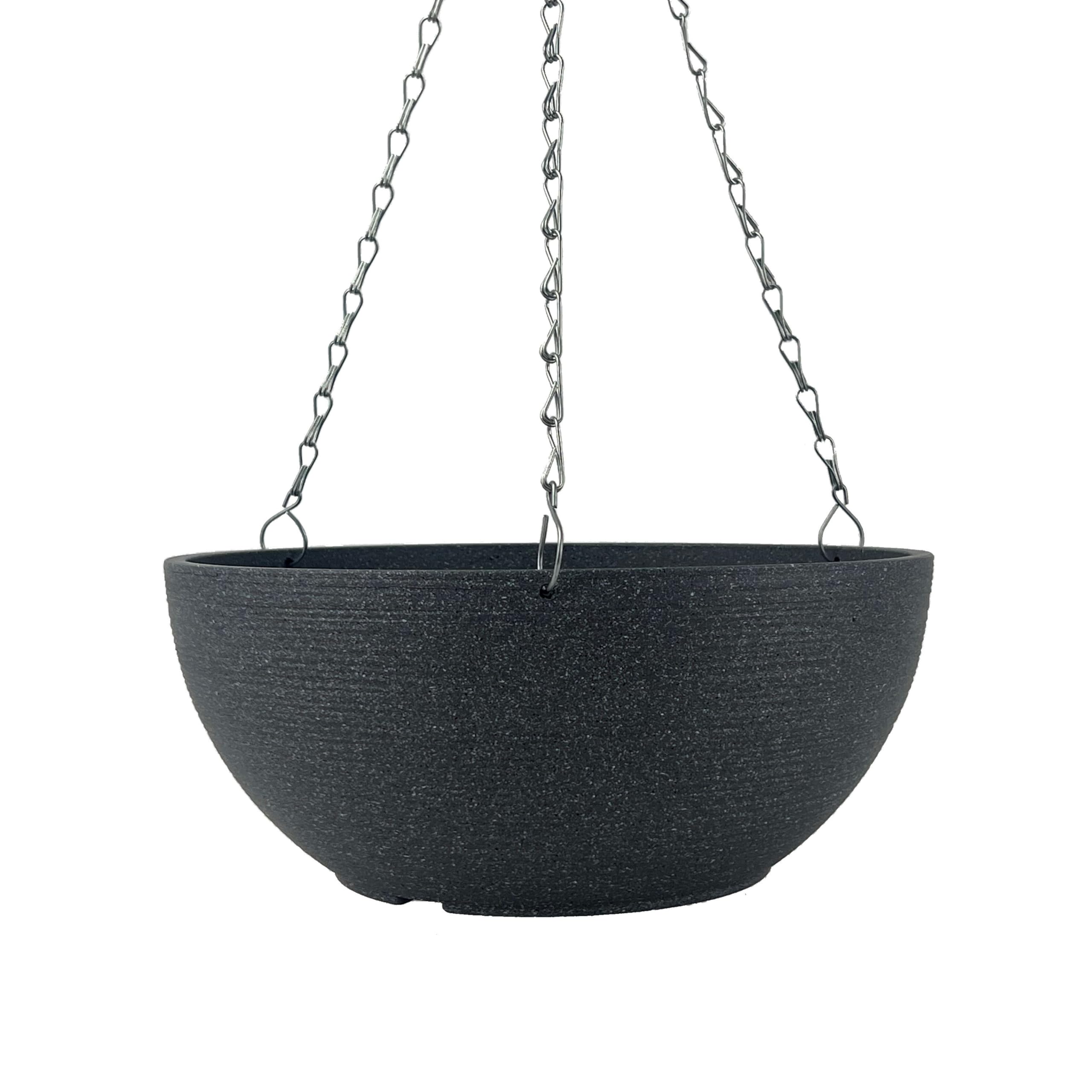 Garden Gear 35Cm Dark Grey Stone Effect Hanging Basket