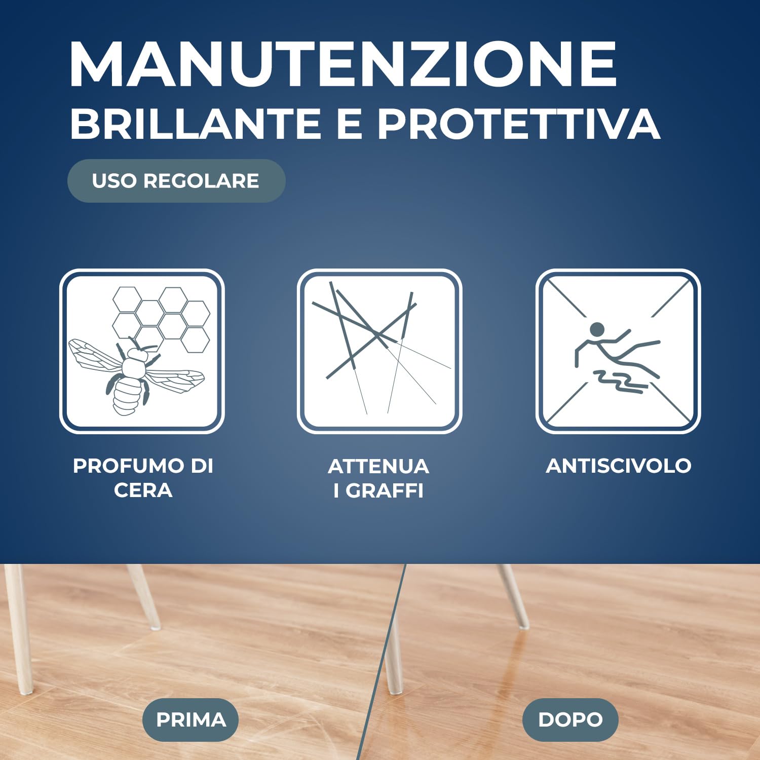 STARWAX - Lucidante protector parquet e laminati - Pulisce e ravviva la brillantezza - Non scivoloso - Senza risciacquo - 1L - fino a 750m²