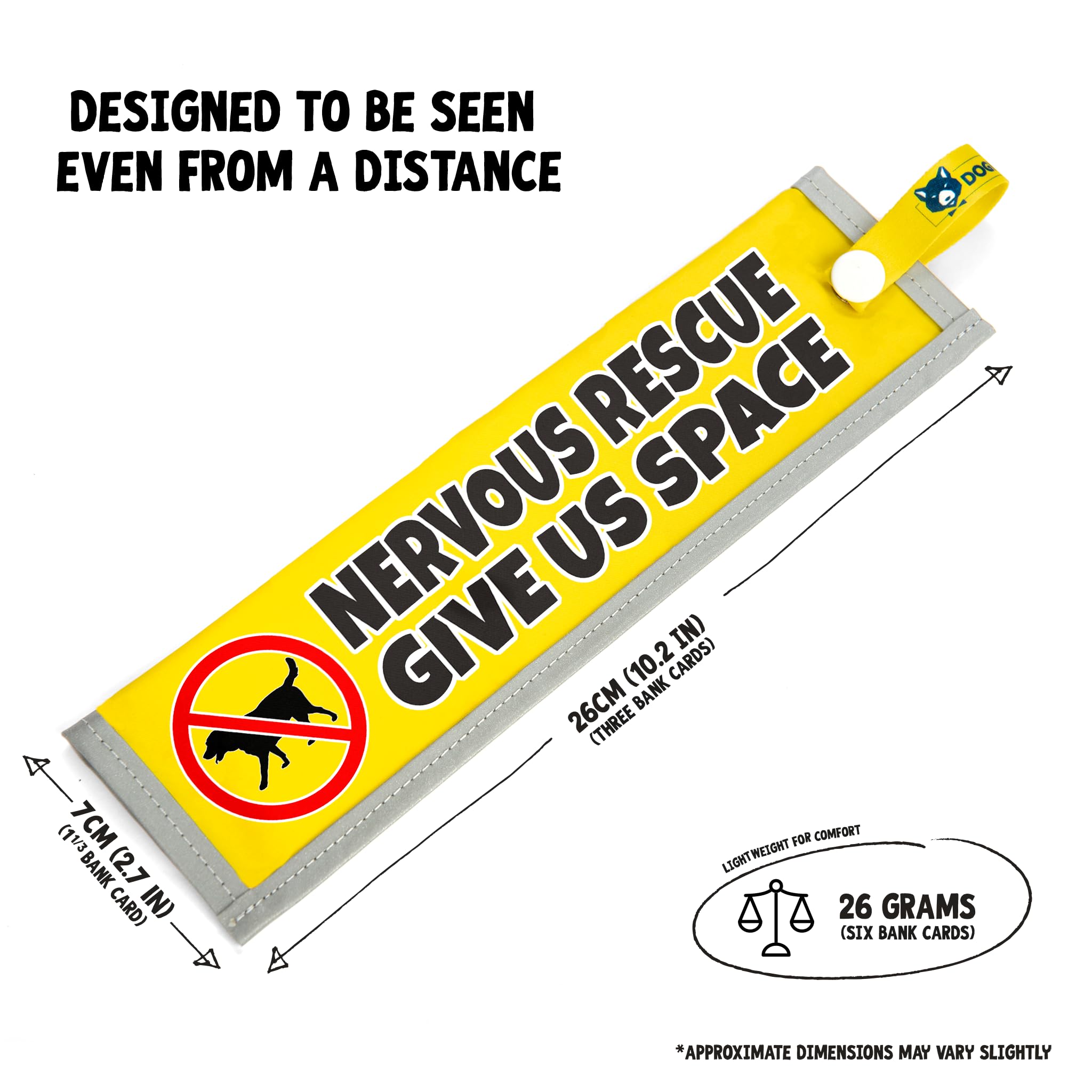Nervous Rescue, Give Us Space, Space Awareness Sleeve for Reactive Nervous Dogs Reflective, Waterproof - Image 4