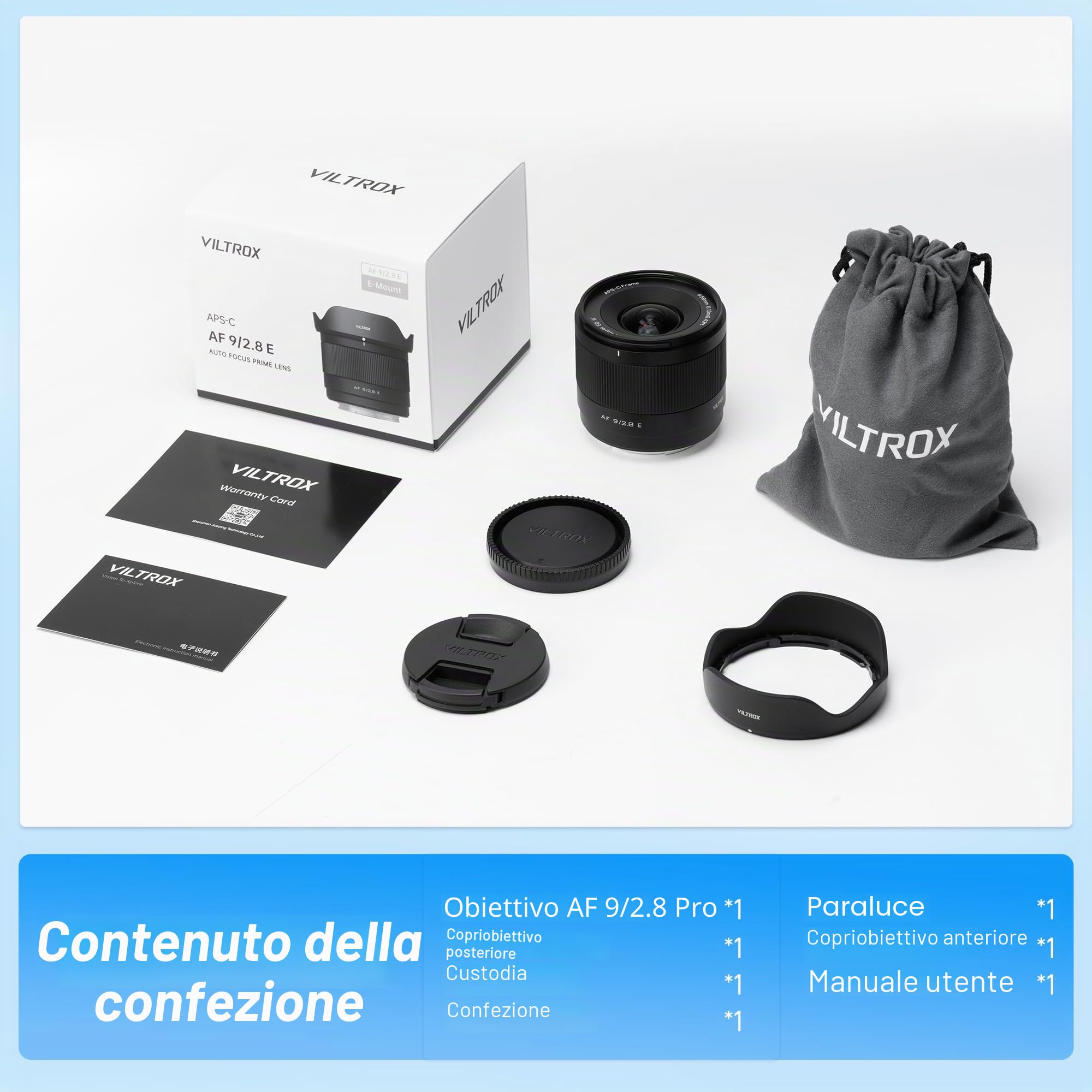VILTROX AF 9mm F2,8 Obiettivo per Fotocamera APS-C Autofocus Ultragrandangolare a Focale Fissa (per Sony E)