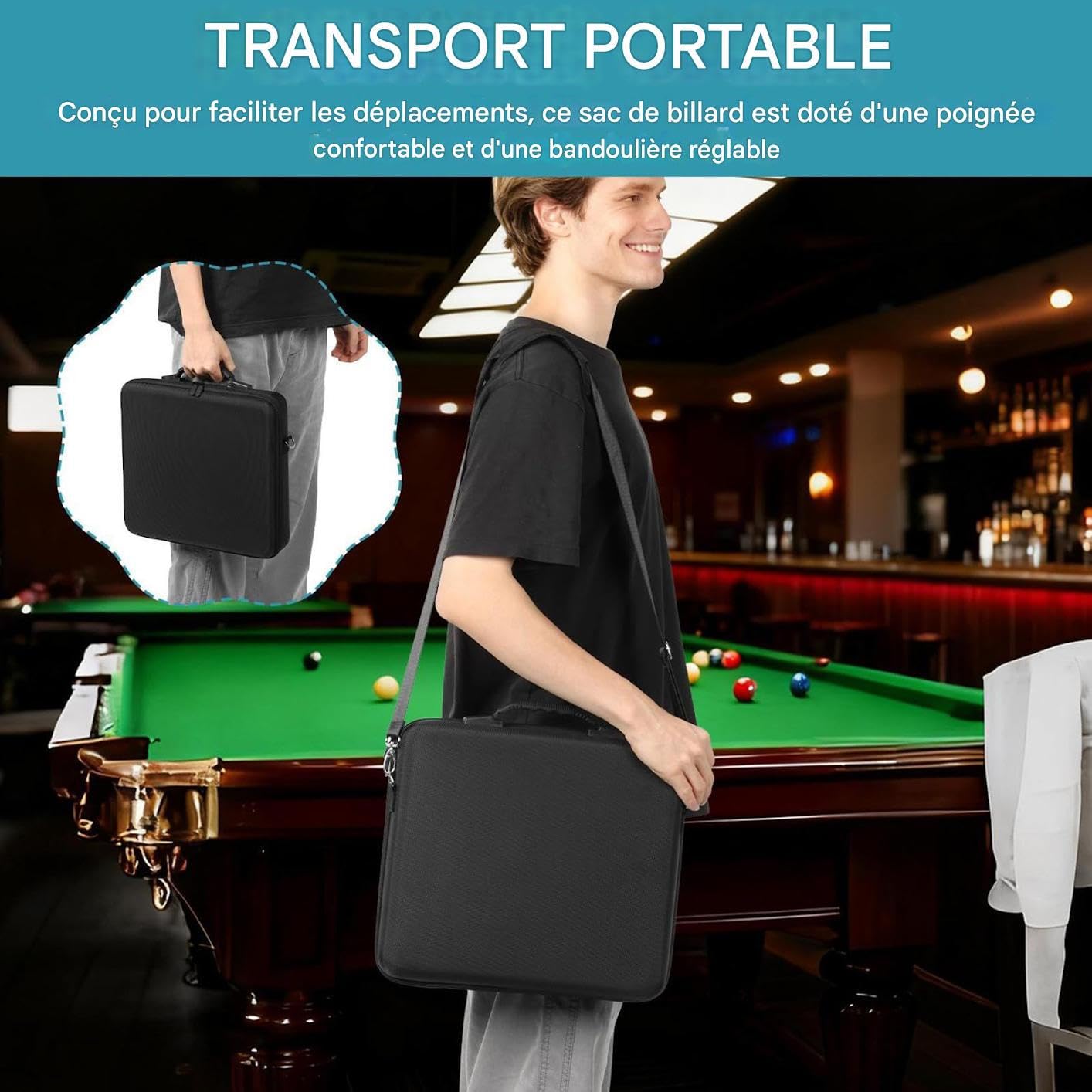 Estuche Para Bolas De Organizador Portátil De Gran Capacidad | Bolso De Transporte Acolchado Para Para Clubes Entrenamiento En Casa Bar Deportivo Sala Recreo Viajeros Hombres Y Mujeres