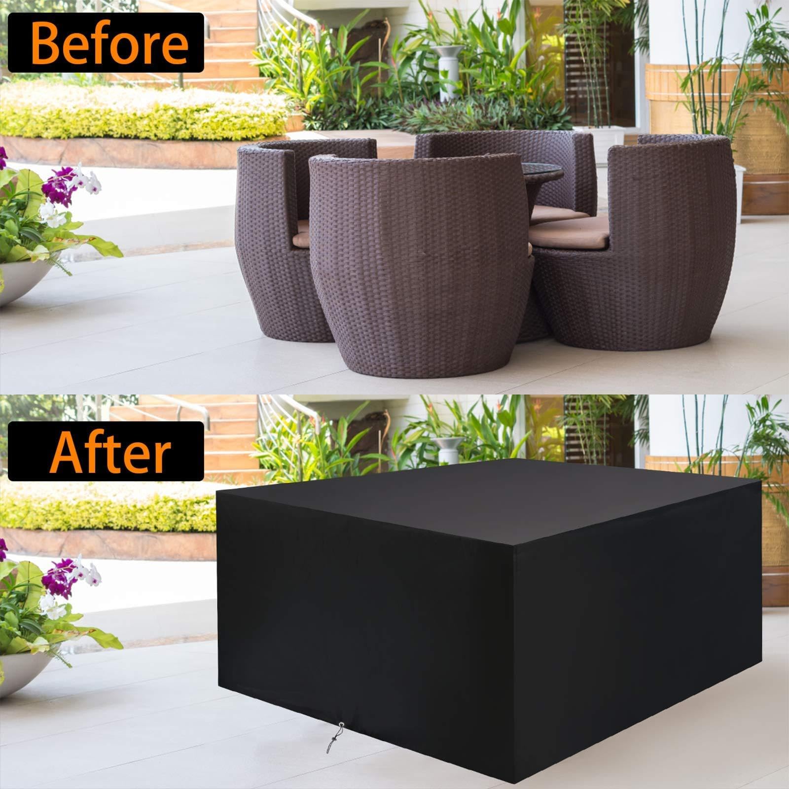 Funda Sofa Exterior/Funda De Jardin 375x345x80cm Funda Mueble De Jardin/Funda Muebles Exterior/Funda Protectora Muebles Jardin Resitente al Polvo para Muebles de Exterior sillas mesas Funda Exterior