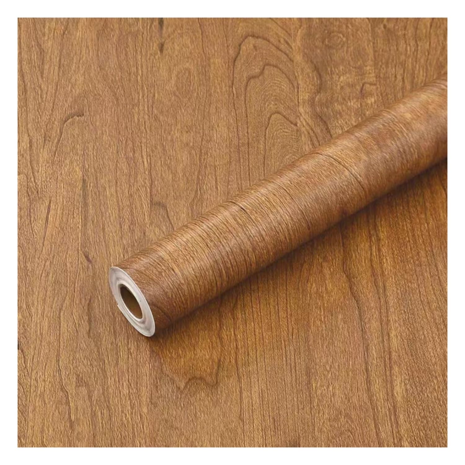 Lxlambentive D Walnut Woo Self Adhesive Wallpaper Vinyl Wrap Removable Furniture Stickers, Waterproof Peel & Stick Pvc, Width 10-90Cm, For Oors & Cabinets(,45Cm*5M)
