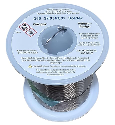 Miniatura 3 de Kester 24-6337-8800. 50 Rollo de alambre de soldadura de resina activada. 0,031 pulgadas de diámetro, 245 no se limpia, 63/37 aleación.