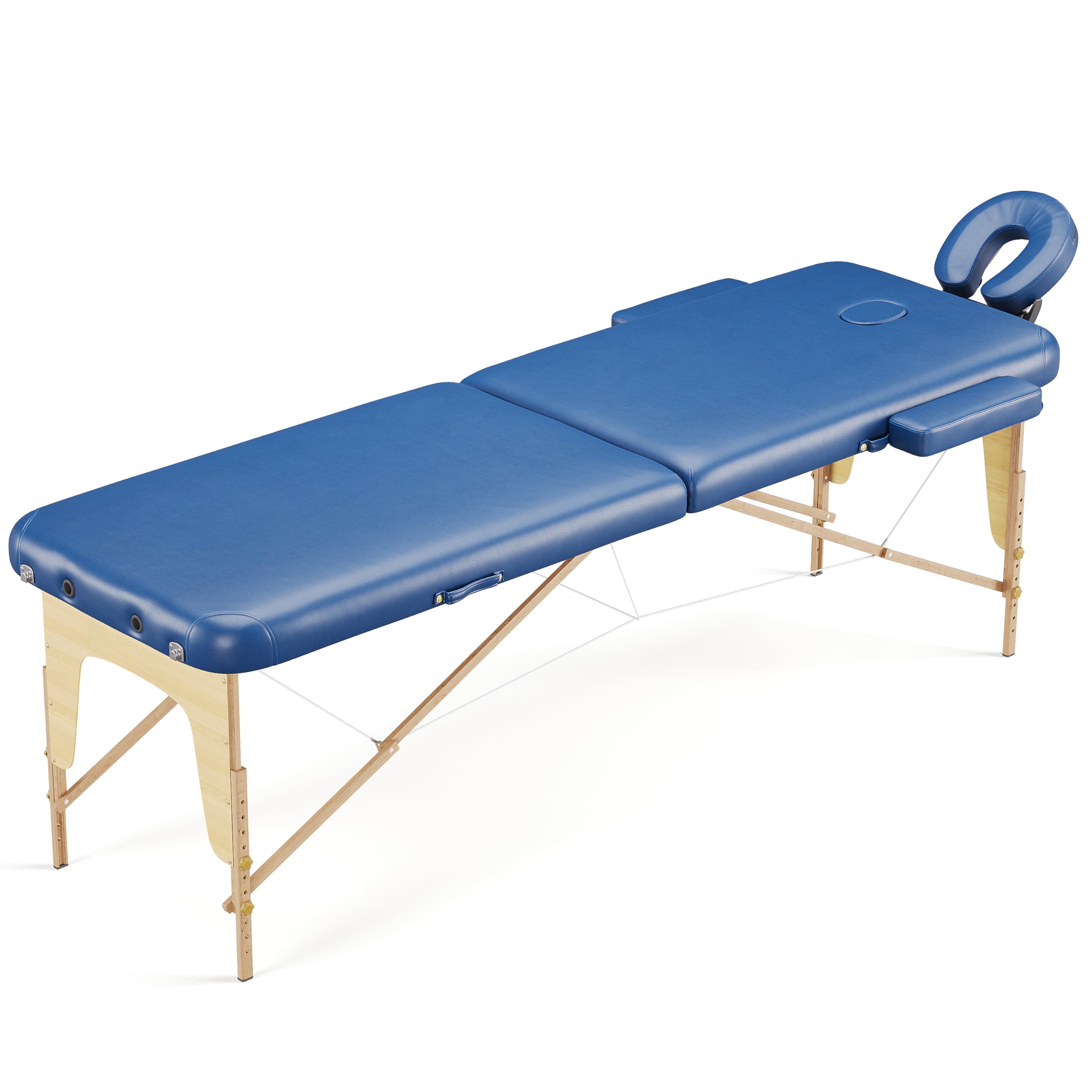 BELTOM® Camilla de Masaje 2 Zonas portatil Mesa Cama Banco Plegable Reiki Fsioterapeuta - Azul