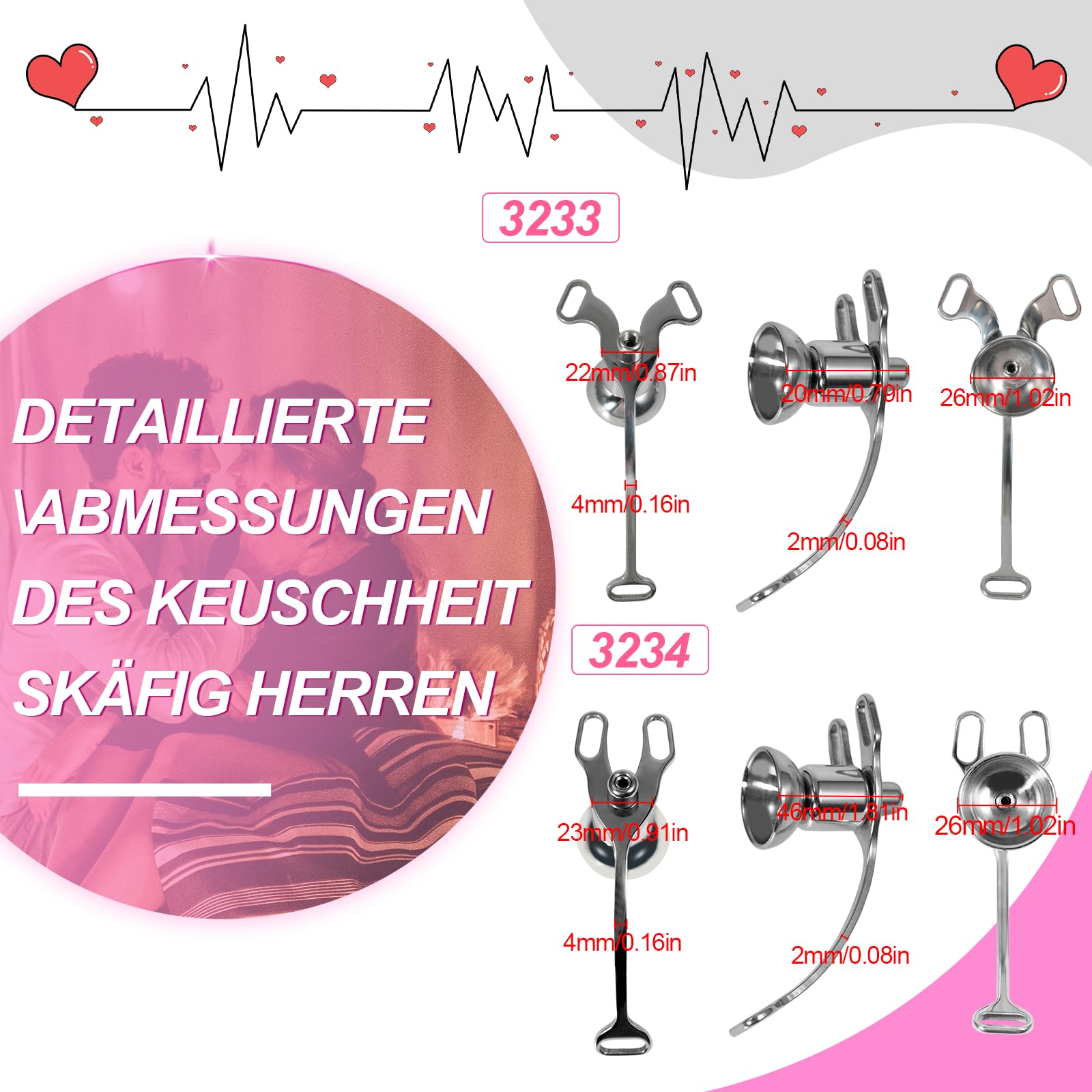 Cage de chasteté hommes avec anti-chute Chastity Belt Sissy Fake femme cage à pénis pliage inversé Cock Cage Clip Homme Grand jouet sexuel SM pour les hommes (3234+Belt,Pink)