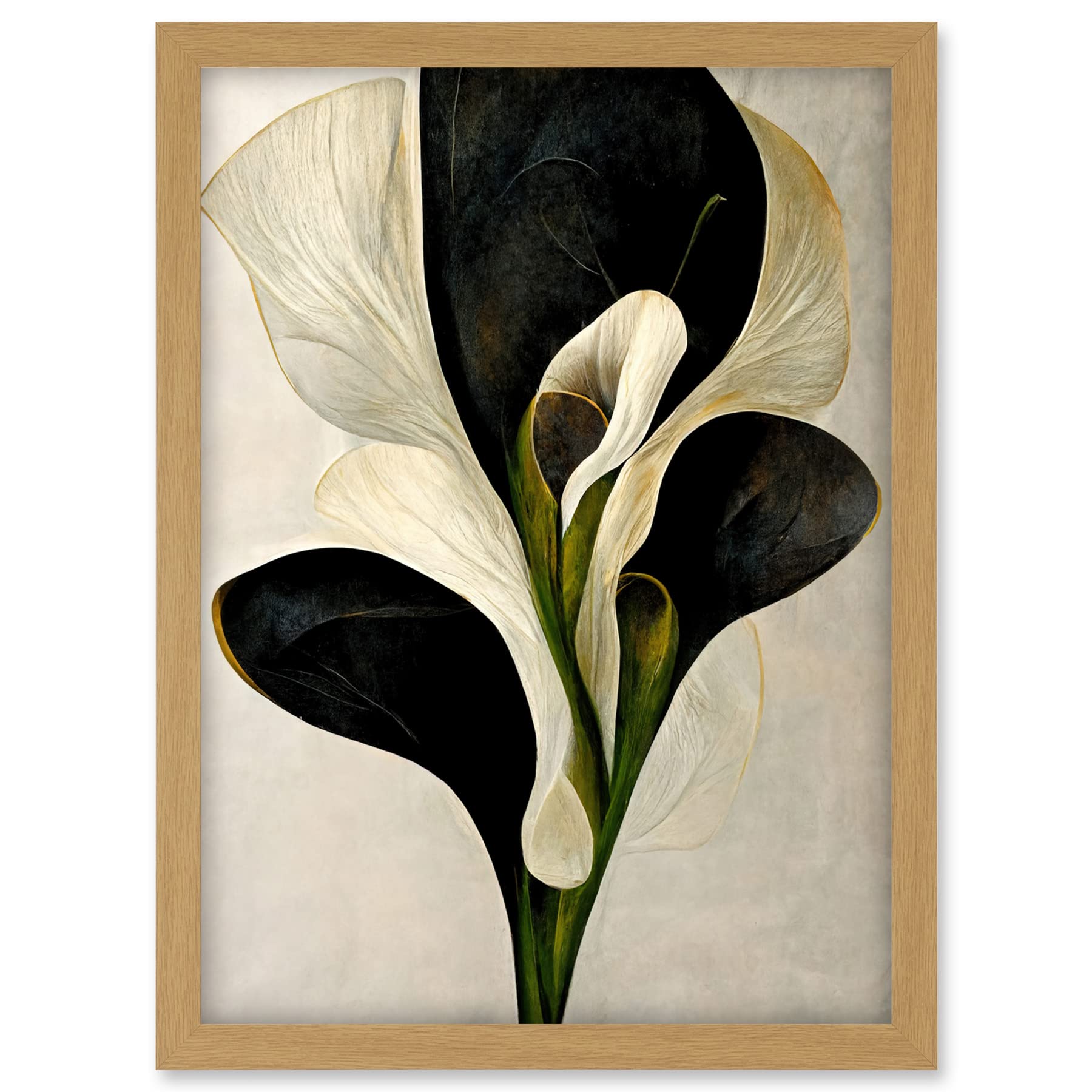 Doppelganger33 LTD Beautiful White Calla Lily Flower Abstract Bouquet Artwork Framed A3 Wall Art Print