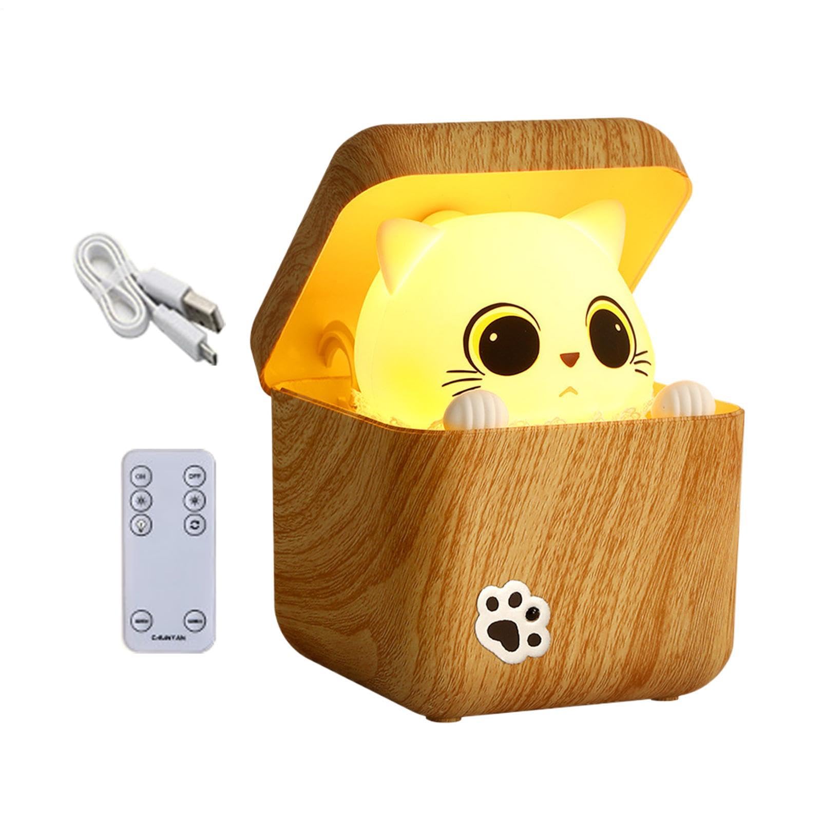 Katzenlampe USB-wiederaufladbare Schallaktivierte Versteckte Katze 3 Modi | Kawaii Bettlampe Für Schlafzimmer, Nachttisch, Schrank, Eingangsbereich und Home Office