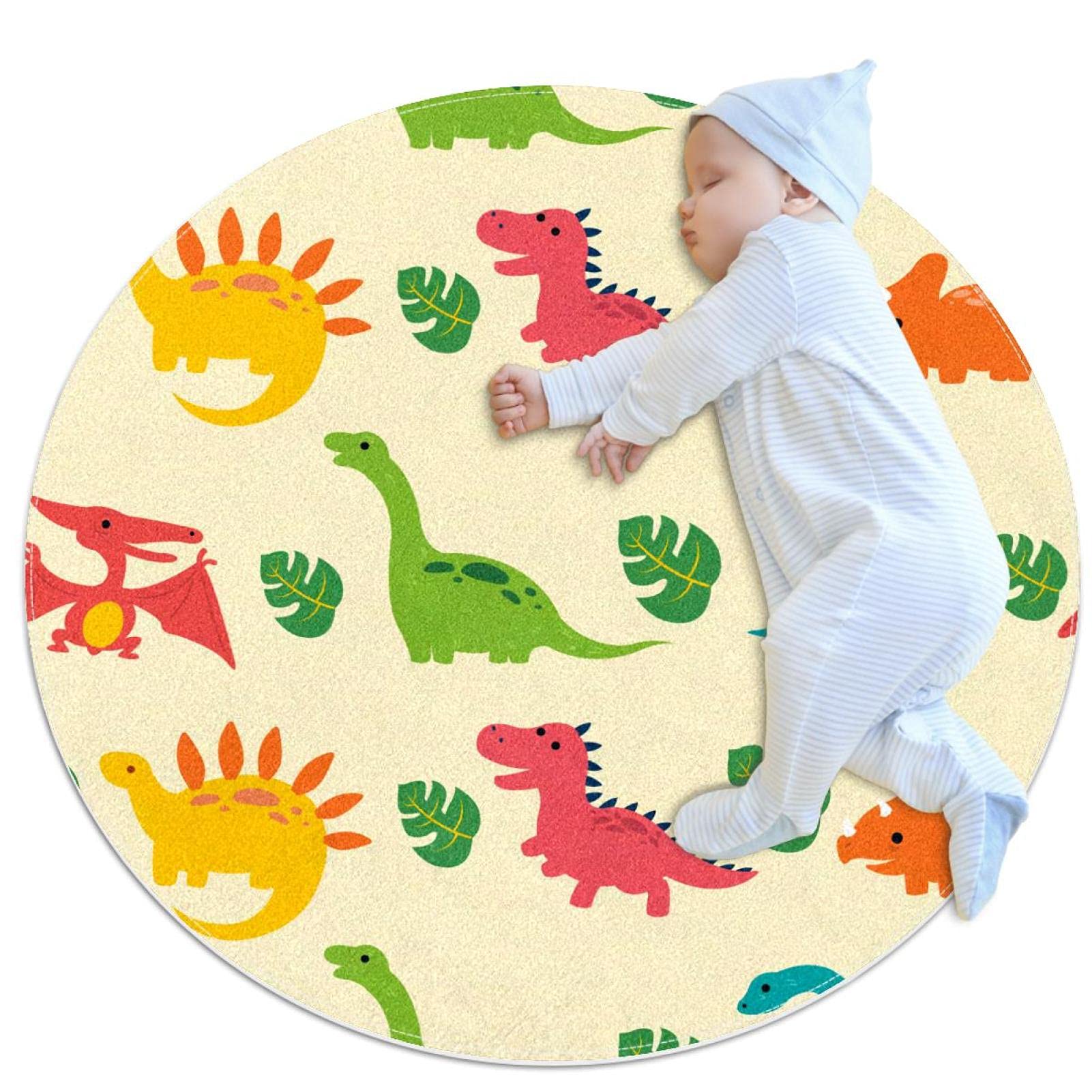 Tapis de jeu pour enfants dinosaures, le cadeau de naissance rond