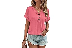 Women's Summer Essential: Breezy Button-Down Tops for Casual Comfort