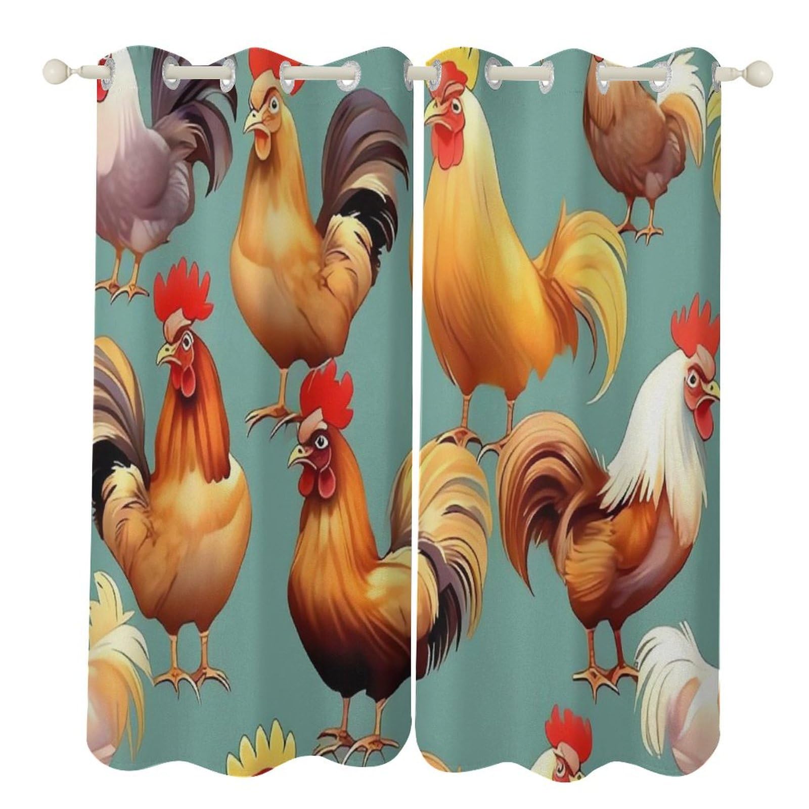 Rideaux occultants thermiques coq mignon pour obscurcir le salon