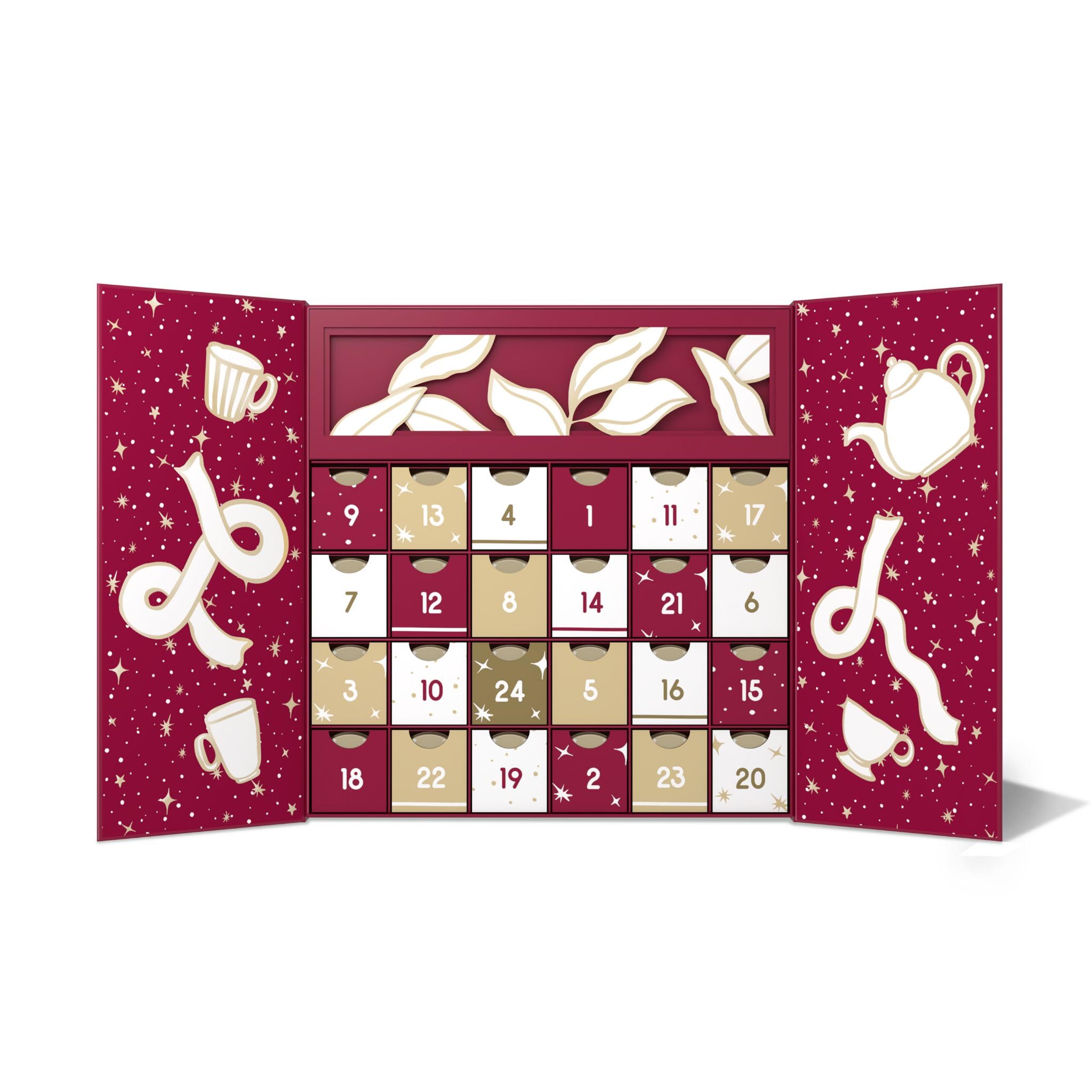 Panda Tea - Calendario de Adviento | 24 Latas de Tés e Infusiones Ecológicas a Granel | Surtido de 24 Latas | Idea de Regalo | Calendario de Adviento para Mujer y Hombre