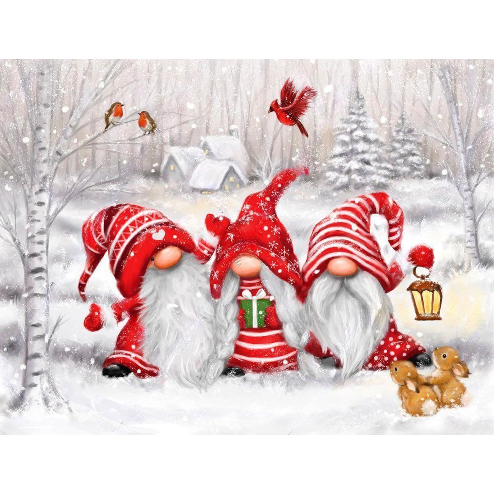 MOGTAA Peinture Diamant Adulte Noël, 5D Noël Chien Diamond