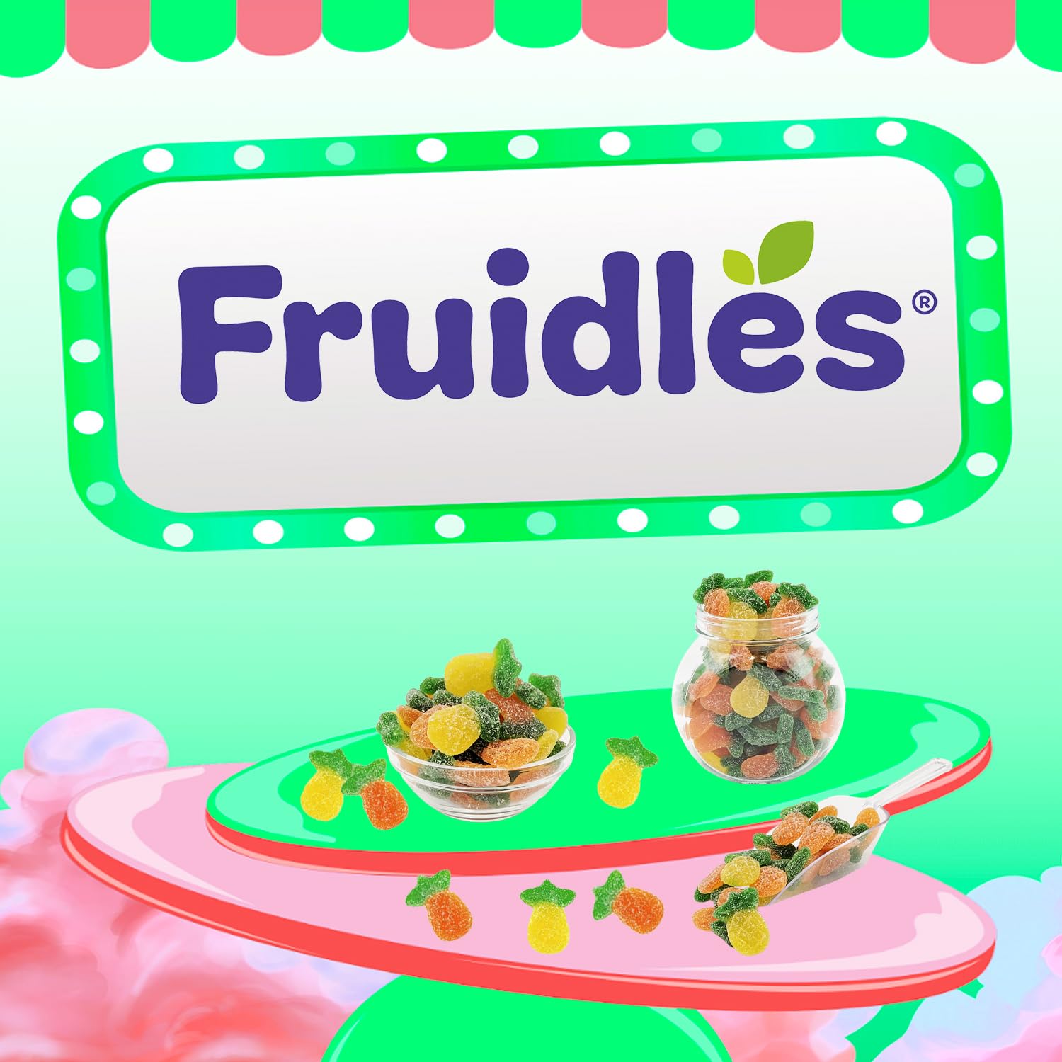 Fruidles Sour Pineapple Gummies Candy, Delicious Fruit Flavors Gummy (4.4 Pounds)