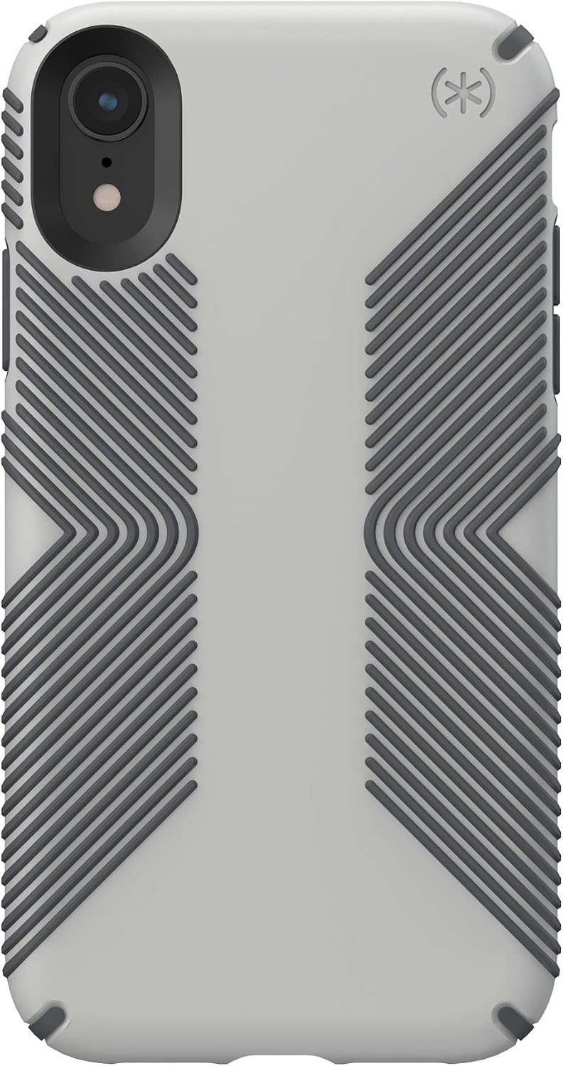 Speck Products Presidio Grip iPhone XR Case, Marble Grey/Anthracite Grey