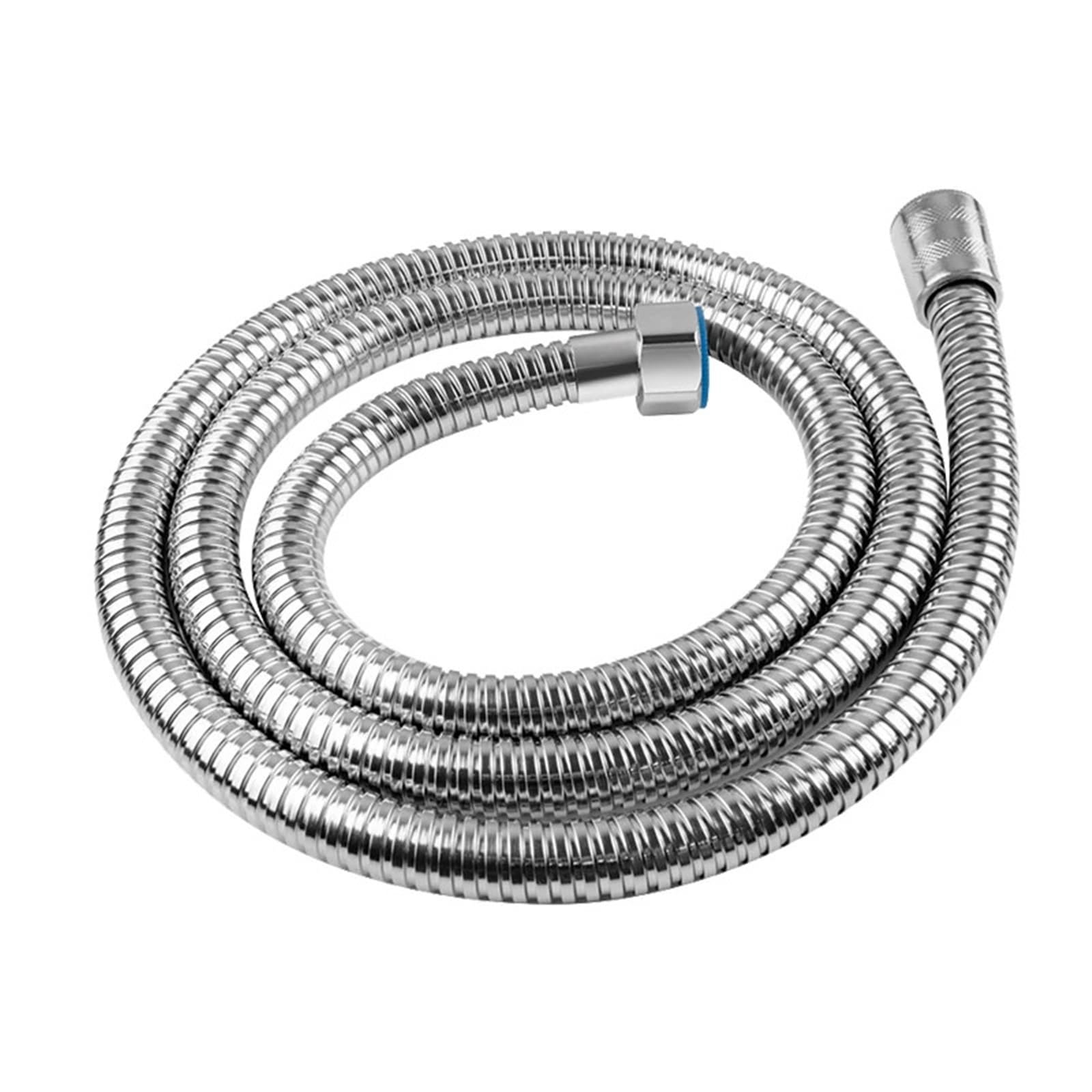 Manguera de ducha flexible de acero inoxidable de 2 m, tubo de fontanería elástico para accesorios de baño, conecta inodoro y inodoro de 1,27 cm y fácil de instalar, acabado plateado