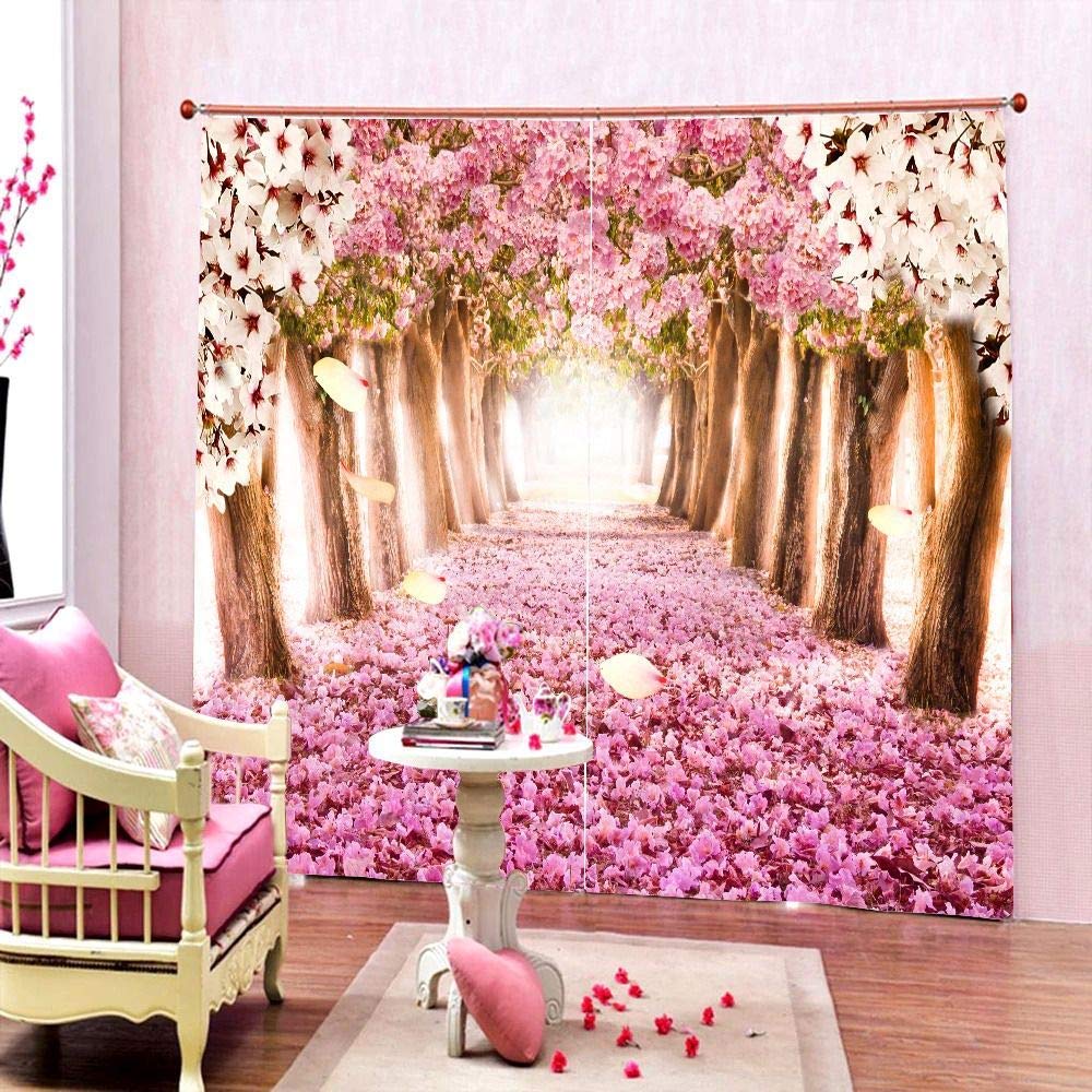 VJ 3D Forest Digital Printed Polyester Fabric Curtains for Bed Room, Living Room Kids Room Color Pink Window/Door/Long Door (D.N.193) (3, 4 x 9 Feet ( Size : 48 x 108 Inch) Long Door) (B091H9WL2D) Amazon Price History, Amazon Price Tracker