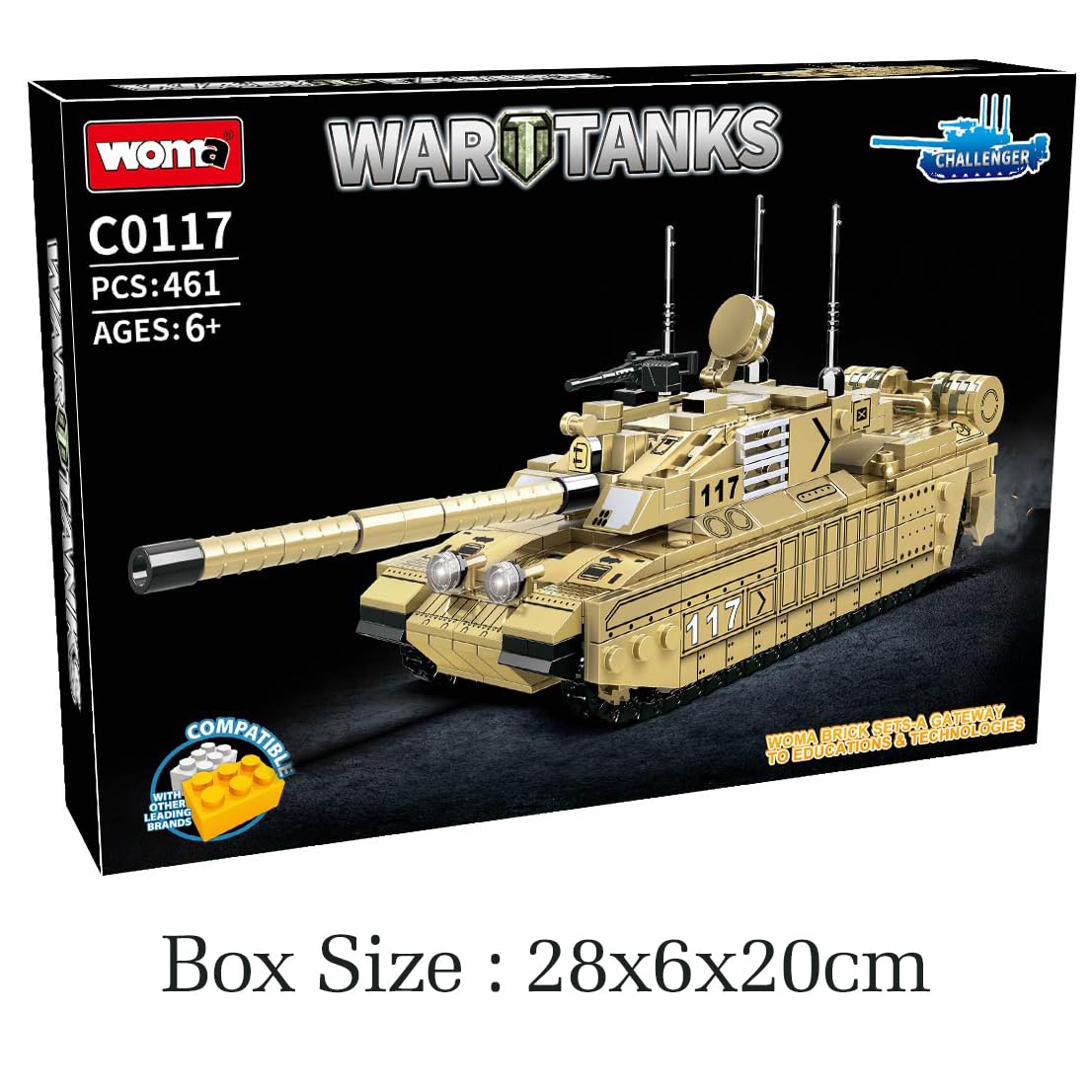 WOMA C0117 Carro Armato da Battaglia Set di Blocchi da Costruzione da 461 Pezzi Modellino Veicoli Militari Giocattolo per Bambini Set di Costruzioni Educativo per Giochi di Ruolo STEM Giocattoli