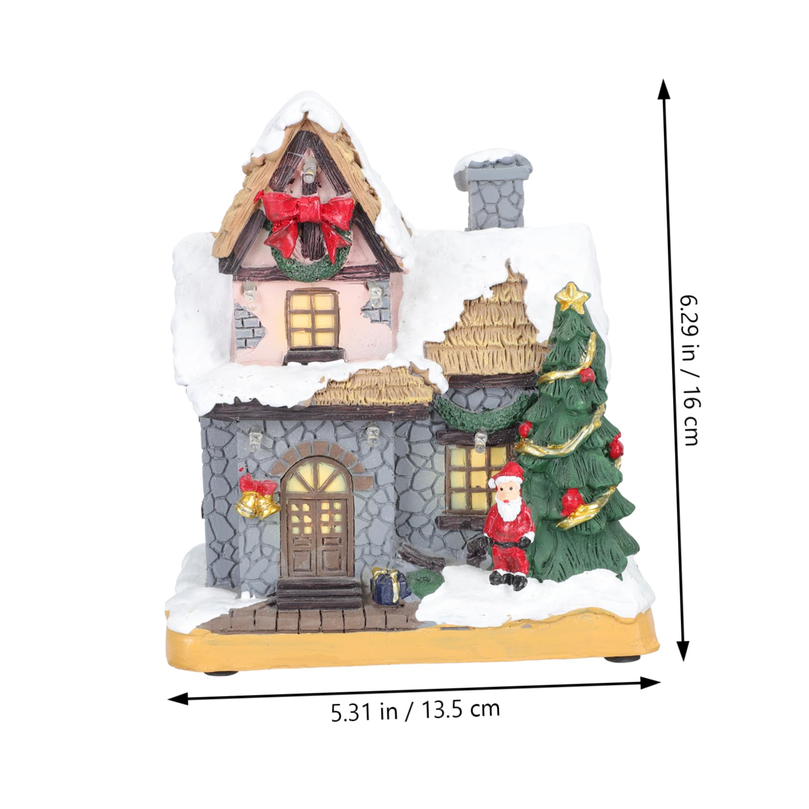 Adorno Navideño de Resina Luz en Forma de Casa, Elemento Delicado para Oficina y Dormitorio, CREA Ambiente Festivo de Navidad