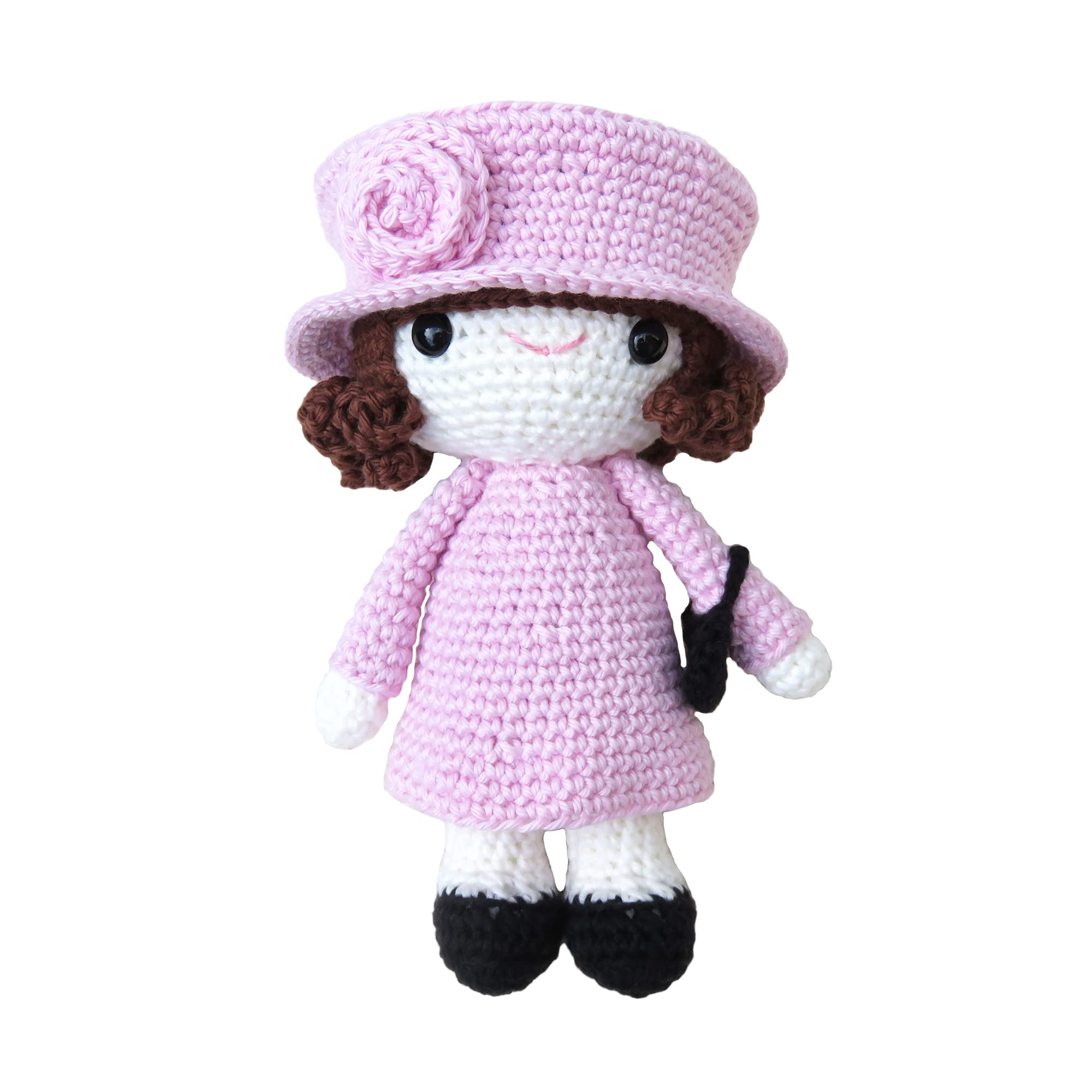 Crochet Kit, Lizzie Amigurumi doll complete crochet kit - Gift for teens (14+) and adults, Not for beginner (Pink)