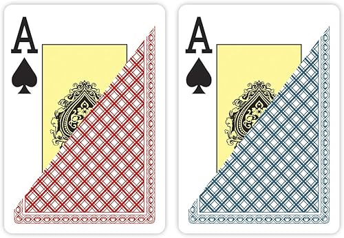 2 barajas de naipes impermeables 100% de plástico, tamaño de póquer (ancho), índice grande (Jumbo)