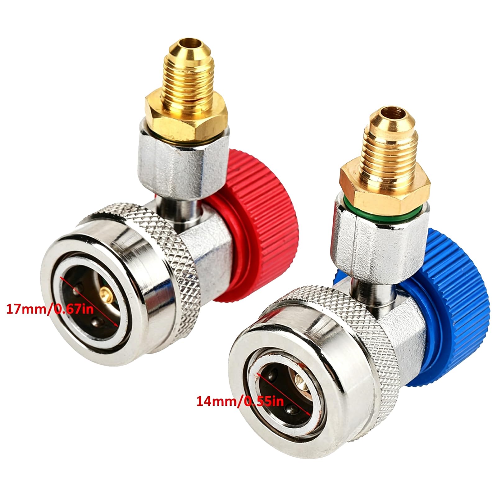 Connecteur Raccord Rapide R134A, Couple Adaptateur R-134A 1/4 Pouce Sae Hvac Raccords De Voiture A/C Raccord Rapide Bas/Haut, Kit Connecteur Flexible Collecteur Freon Hvac