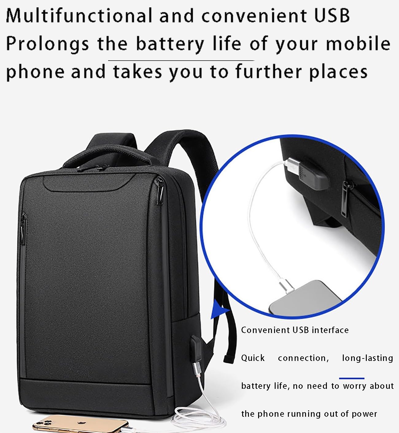 Borsa da lavoro con porta USB, Zaino impermeabile per computer, Borsa per laptop da lavoro Zaino da lavoro per uomini e donne Ottieni più spazio per trasportare più oggetti B,45 * 15 * 32cm