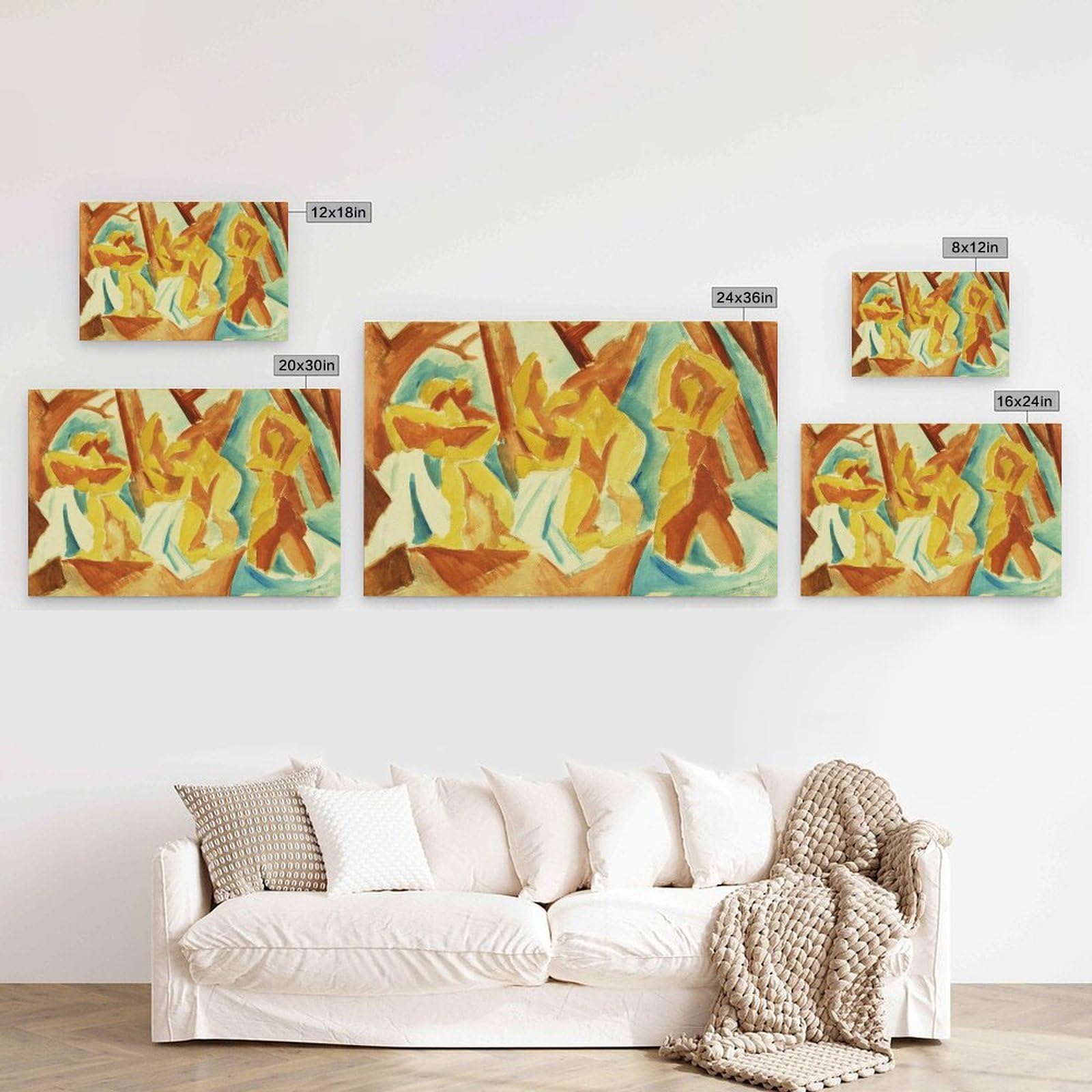 Litografía de Pablo Picassó - Póster de bañistas en el bosque, lienzo para pared, impresiones artísticas para colgar en la pared, 30,5 x 45,7 cm