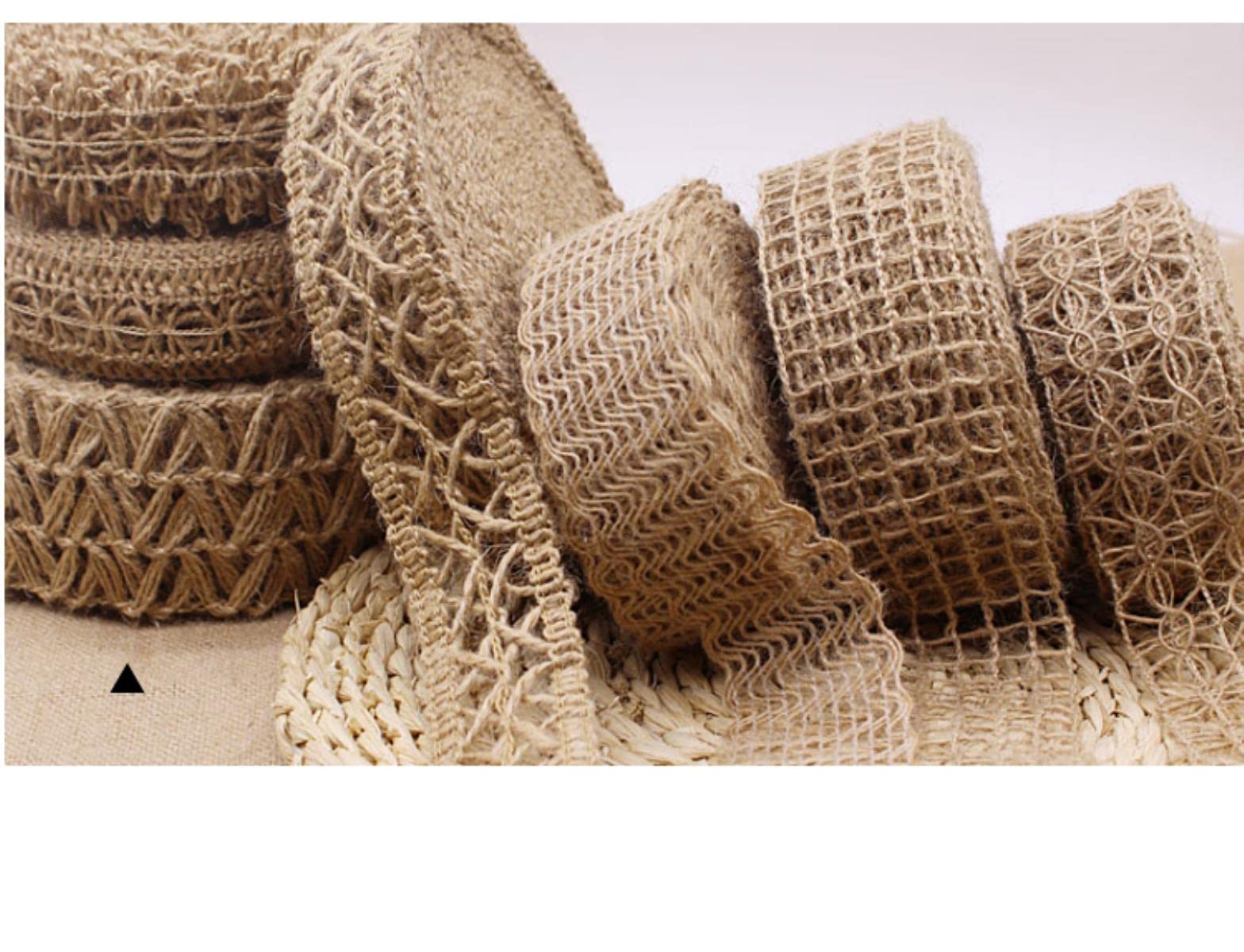 Mezcla de Estilos 10MM-60MM X11 Yardas / Lote Decoración de Boda rústica Cuerda de Yute Cuerda Trenzada Cordón de Bricolaje Suministros de Encaje Accesorios-35MM