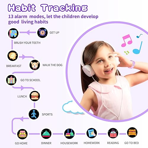 Miniatura 4 de Kids Smart Watches Girls Age 5-12, 26 Games High-Resolution Touchscreen Kids Watch with Video Camera Music Player Pedometer Flashlight 12/24 hr