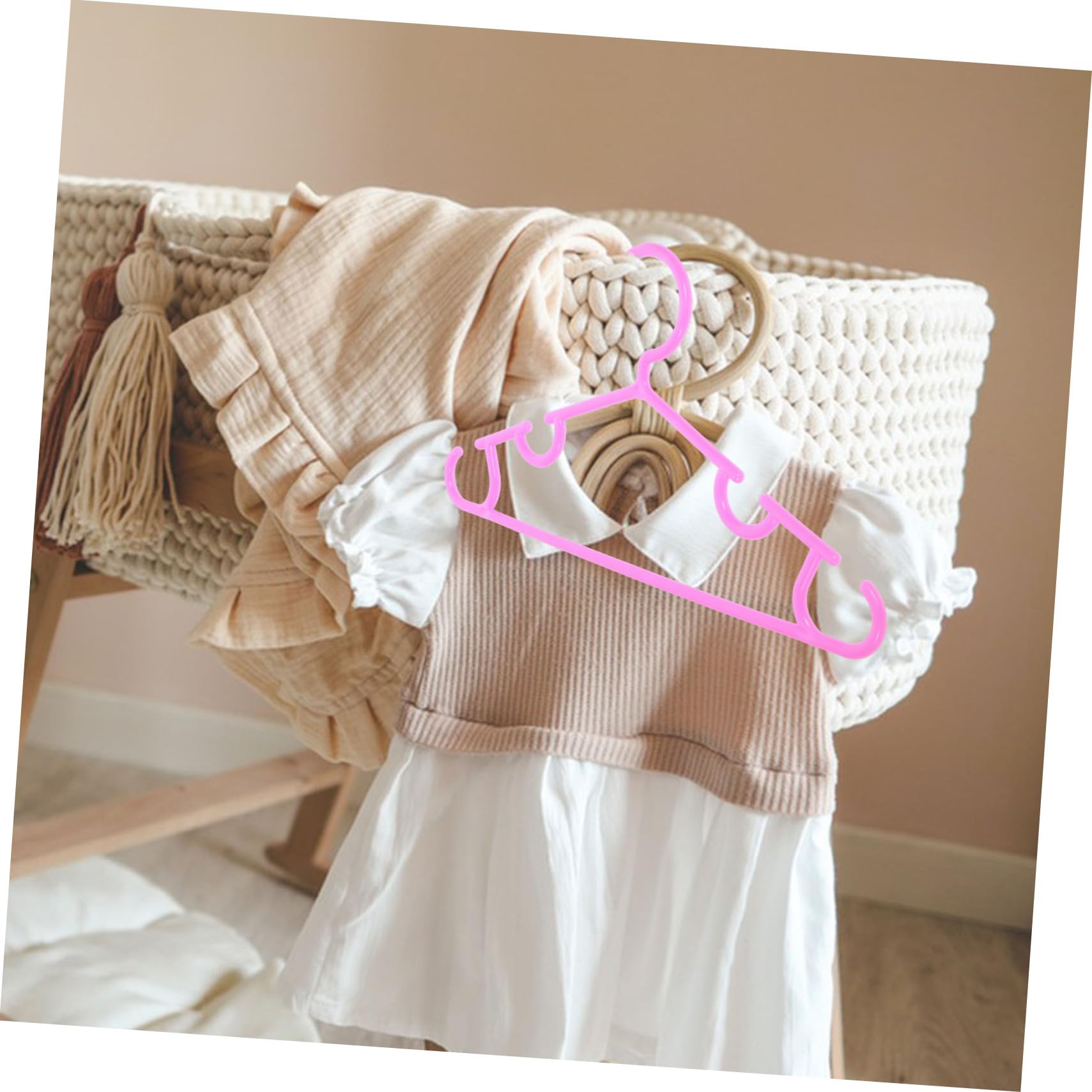 TOPBATHY 50 Uds Perchas para Niños Perchas para Ropa para Faldas Estante para Ropa Percha para Botas Que Ahorra Espacio De Plástico para Niños Pequeños Percha para
