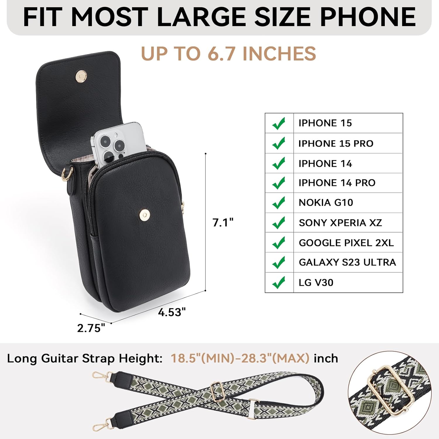 BOSTANTEN Small Crossbody Bags for Women Cell Phone Purse Leather Wallet Handbags with Card Slots - Image 3