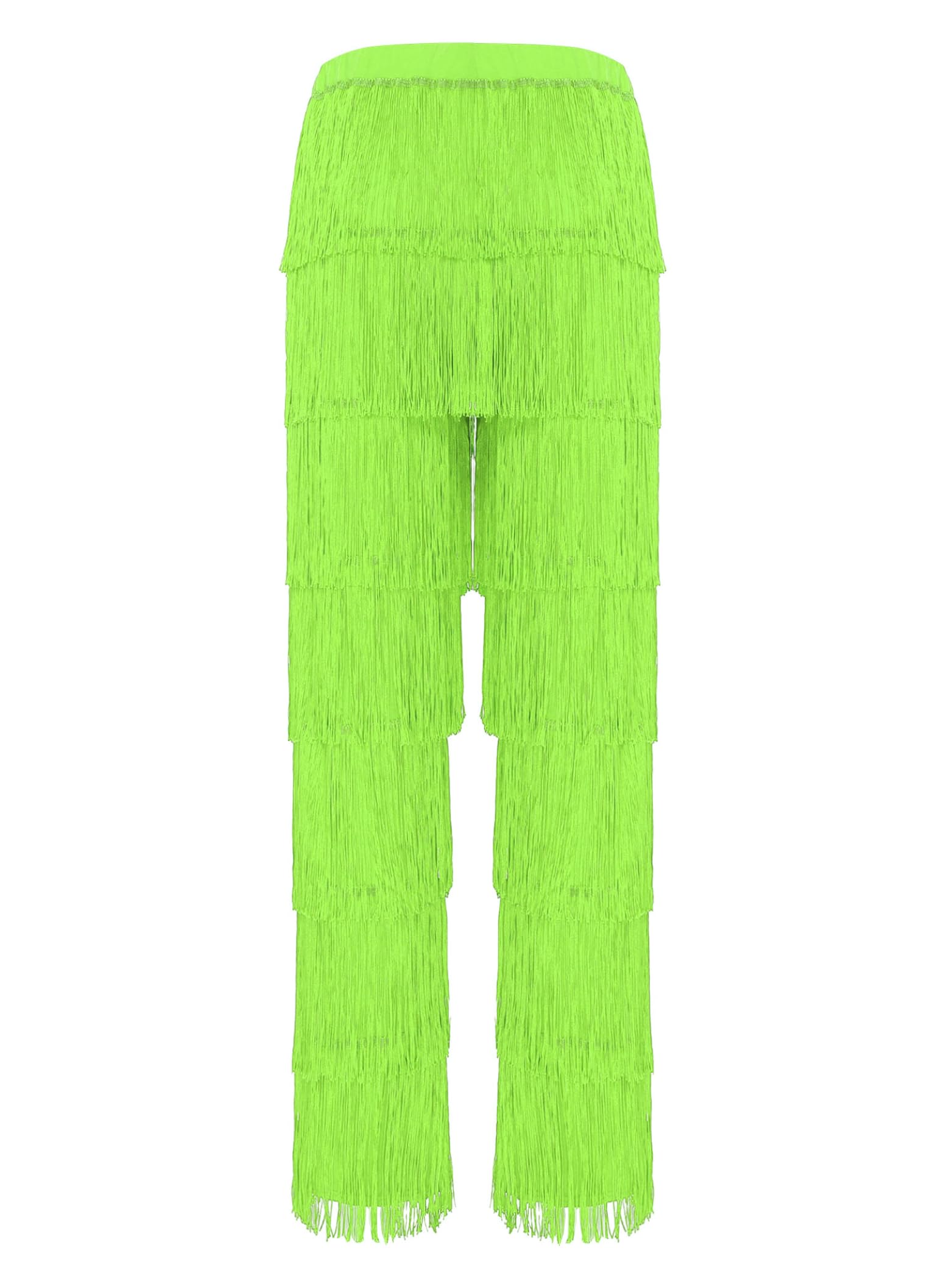 Pantaloni da ballo da donna latina Salsa Cha Cha Pantaloni con frange in vita elastica Dancewear