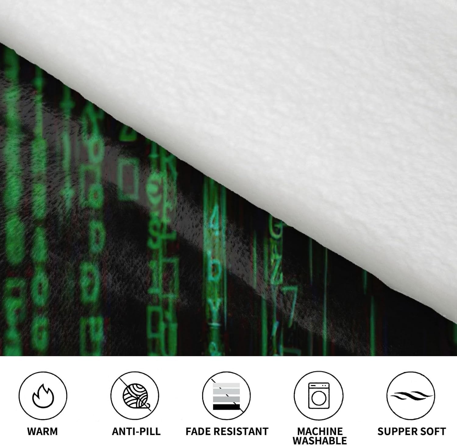 Hacker Eraprint Oversized Hoodie Blanket, Super Soft Warm Comfortable Hoodie, Wearable Blanket Adult
