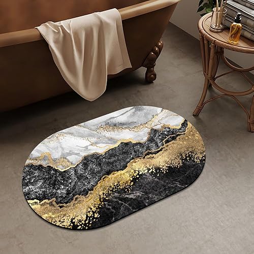 Miniatura 8 de Alfombra de baño negra con diseño de calavera divertida, súper absorbente, de secado rápido, parte inferior de goma antideslizante, fácil de