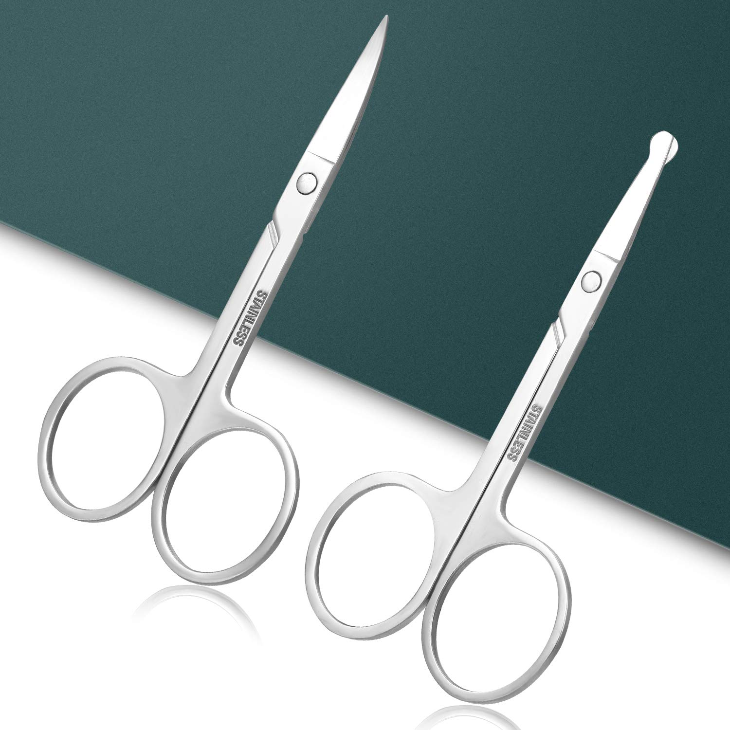 wovtool Eyebrow Scissors And Nose Hair Trimmer For Men Women,Wovtool Professional Mini Scissors For Facial Hair,Eyelashes Beard Scissors,Safety Scissors,Stainless Steel Curved And Rounded Set (B08C2FYW4F) Amazon Price History, Amazon Price Tracker