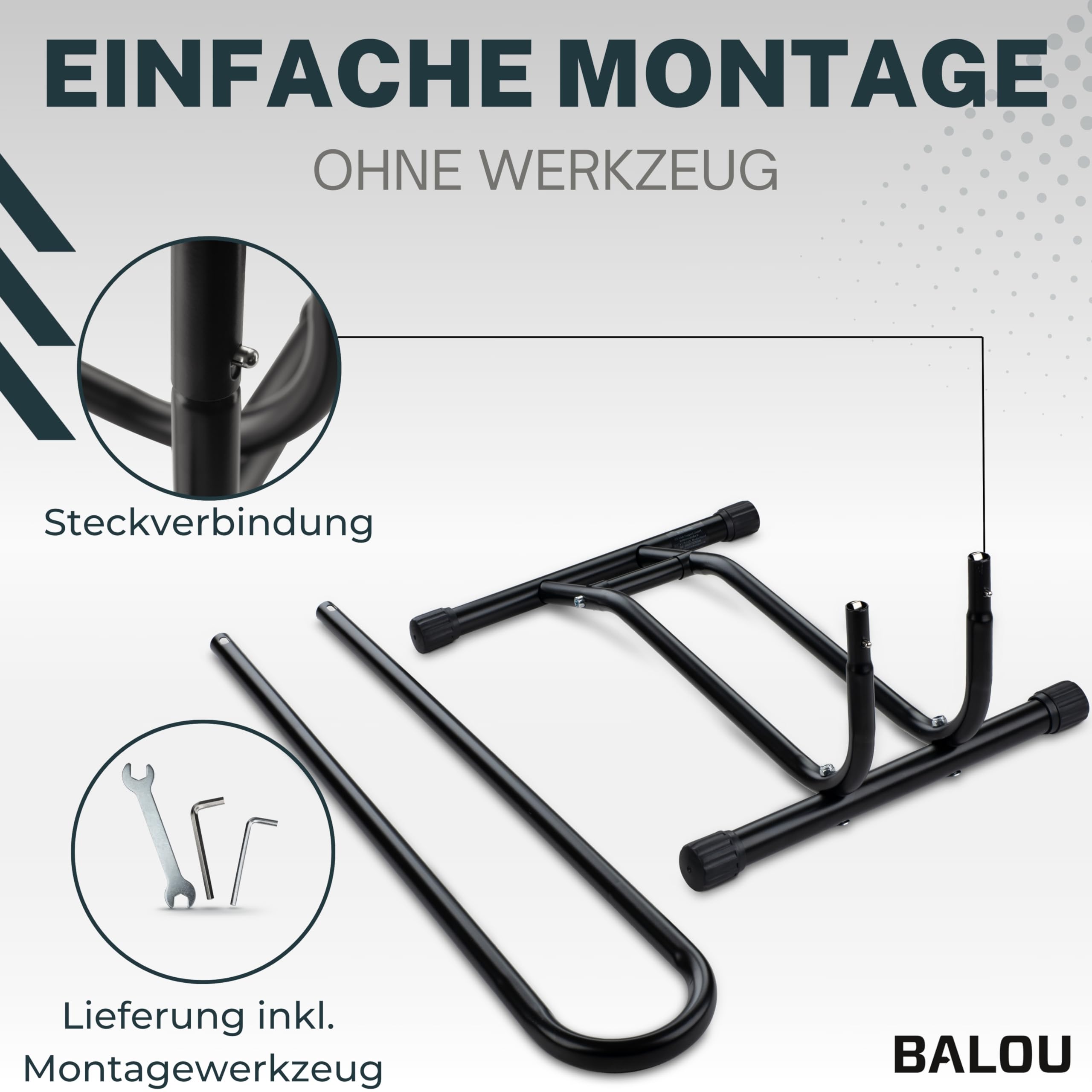 Fahrradständer Mountainbike 20-29 Zoll - MTB Fahrrad Ständer für den Boden - Fahrradhalter freistehend für Reifen bis 3 Zoll Breite