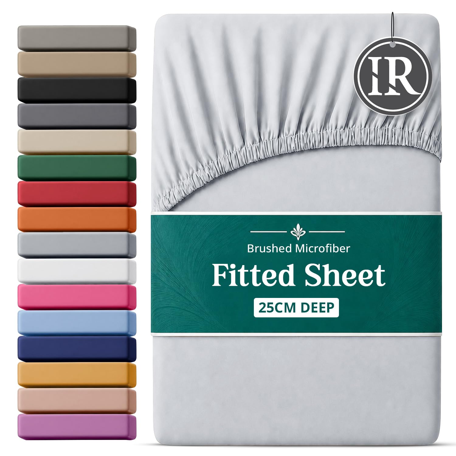 Imperial Rooms Small Double Fitted Sheet 120x190cm, Silver - 25CM Deep
