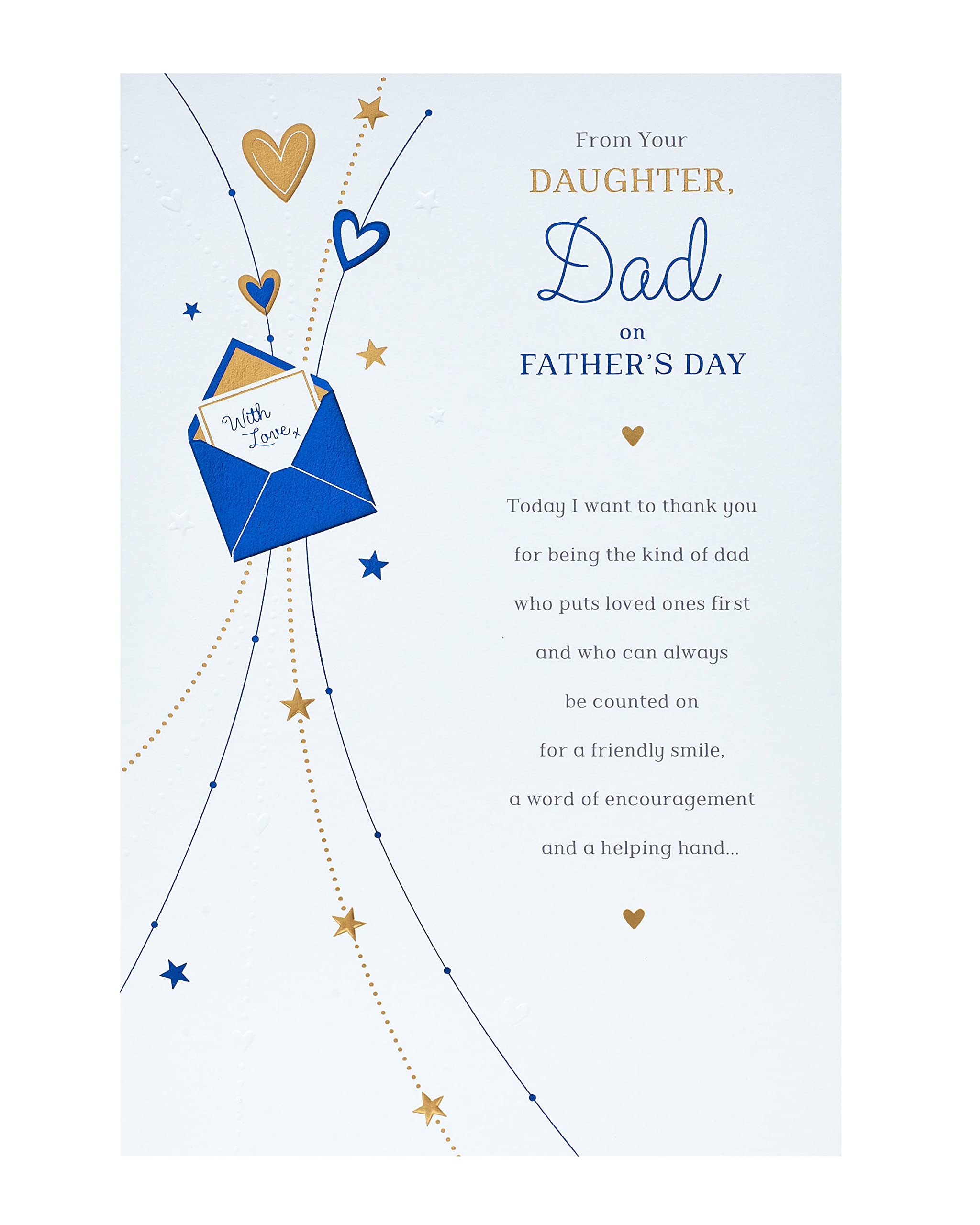 Boofle Father's Day Card - Father's Day Card from your Daughter - Dad from Daughter Father's Day Card - Sentimental Father's Day Card, Multi, (659539-0-1)