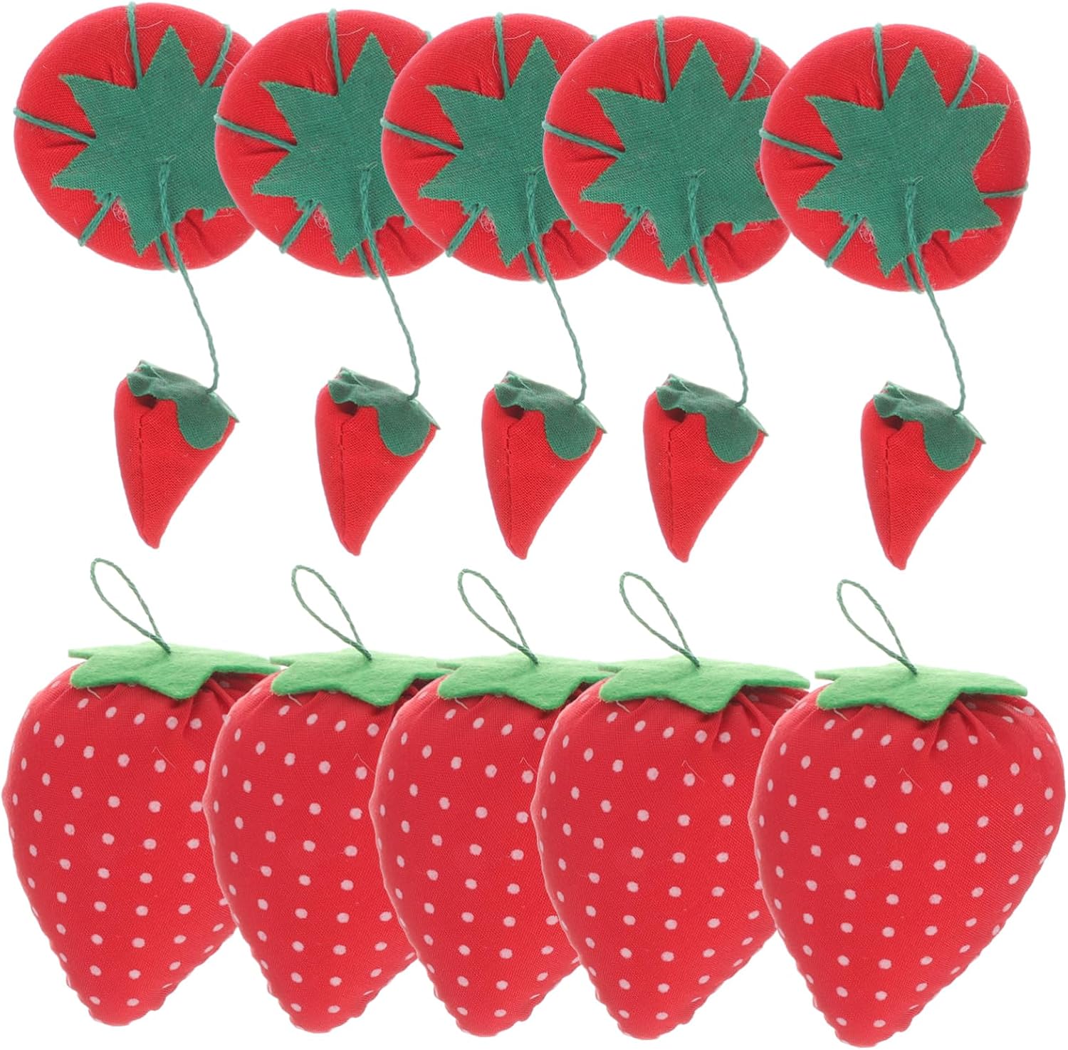 ABOOFAN 30pcs Sewing Pin Cushion Strawberry Shaped Soft Pincushions for Quilting Embroidery and Crafts Portable Sewing Accessory