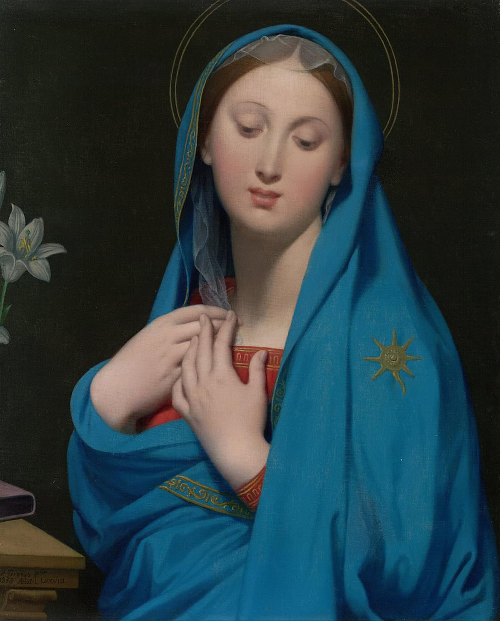 POSTERIIk Vintage Art Print Images Pictures Print Virgin of the Adoption by Jean Auguste Ingres Modern Colour Posters for Office Home Decor 60x90cm