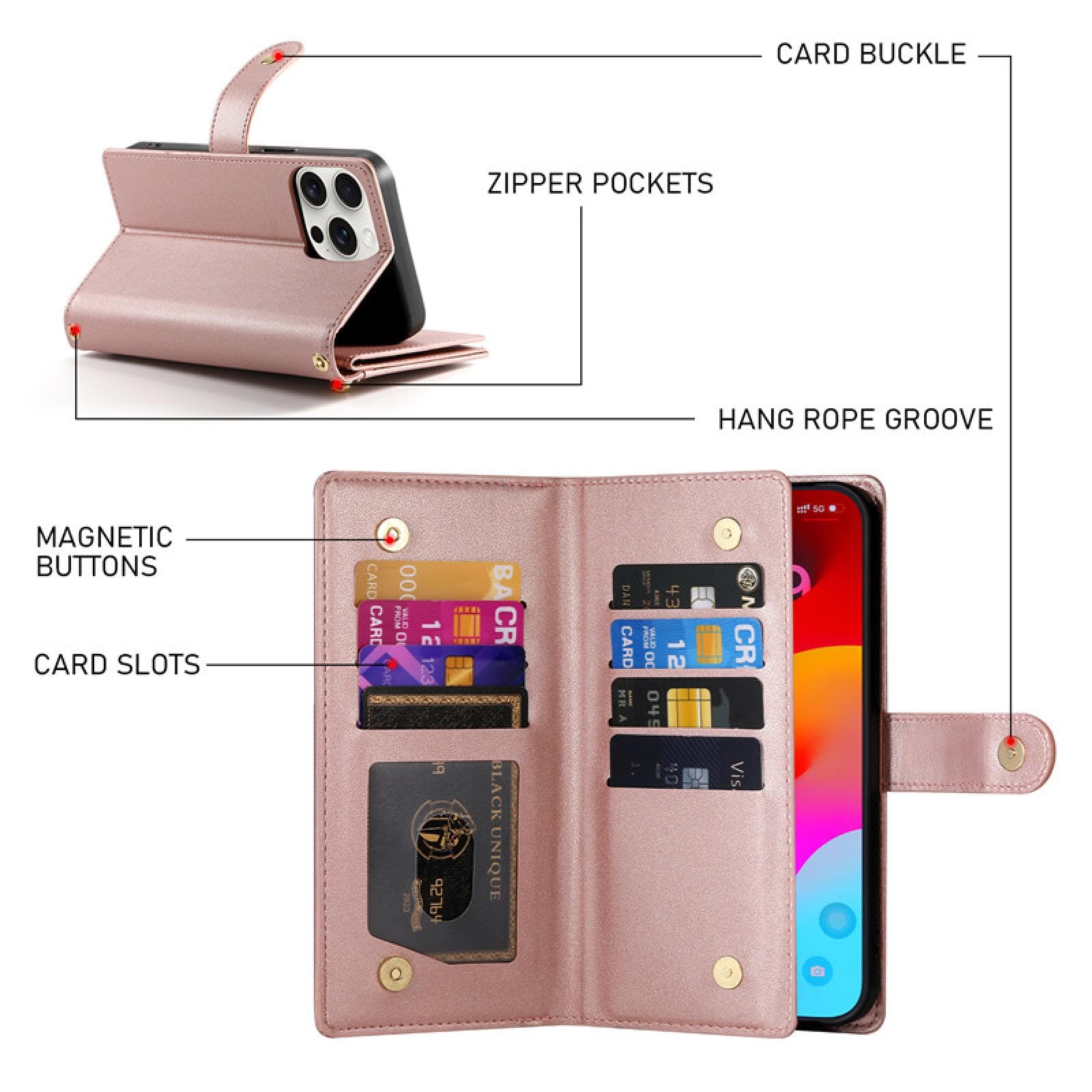Für iPhone 7Plus 8Plus Crossbody Zipper Card Wallet Ledertasche Lanyard Flip Purse Cover Bag (Für iPhone 7Plus 8Plus/Blau)