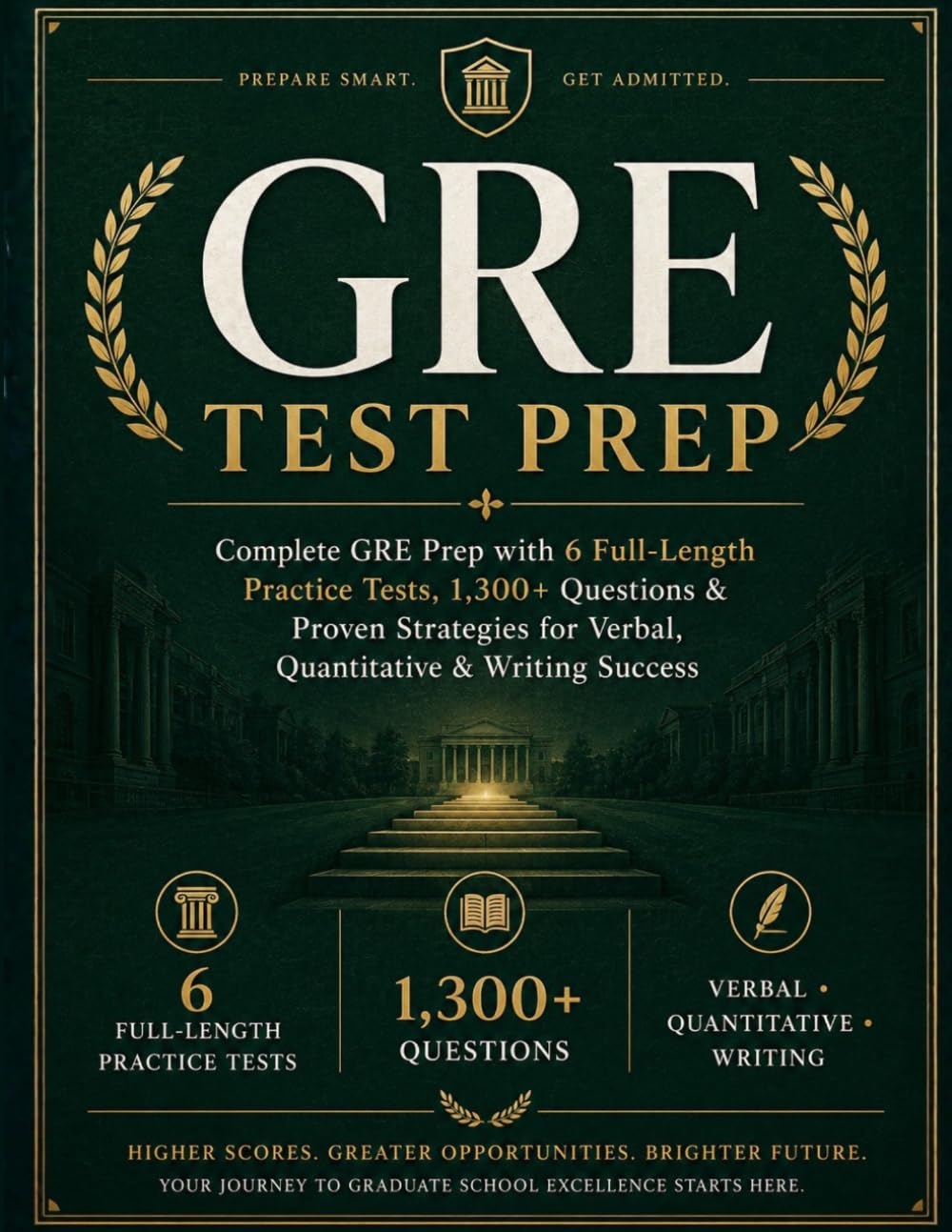 GRE Test Prep: Complete GRE Prep with 6 Full-Length Practice Tests, 1,300+ Questions & Proven Strategies for Verbal, Quantitative & Writing Success