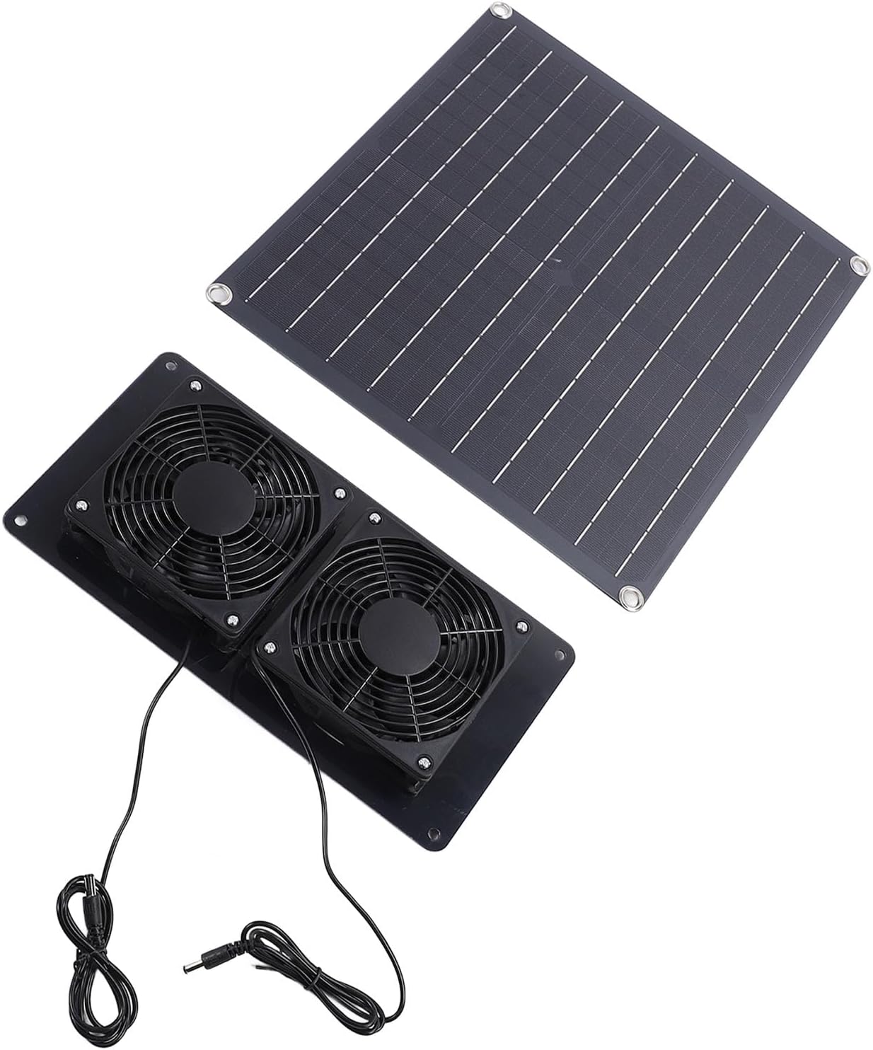 Fafeicy 20W Solar Exhaust Fan, High Speed 3000 RPM Solar Panel Vent Fan for Greenhouse Chicken Coop Pet House Attic with Heavy Duty Aluminum